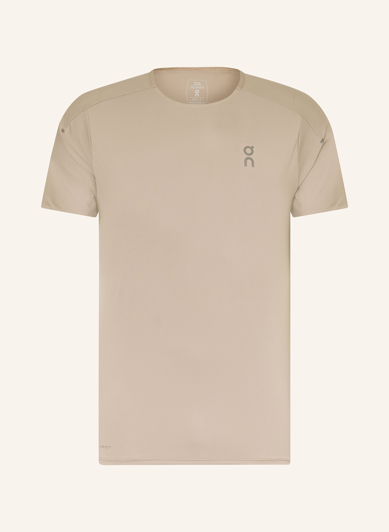 On Running shirt PERFORMANCE-T: BEIGE / CREAM