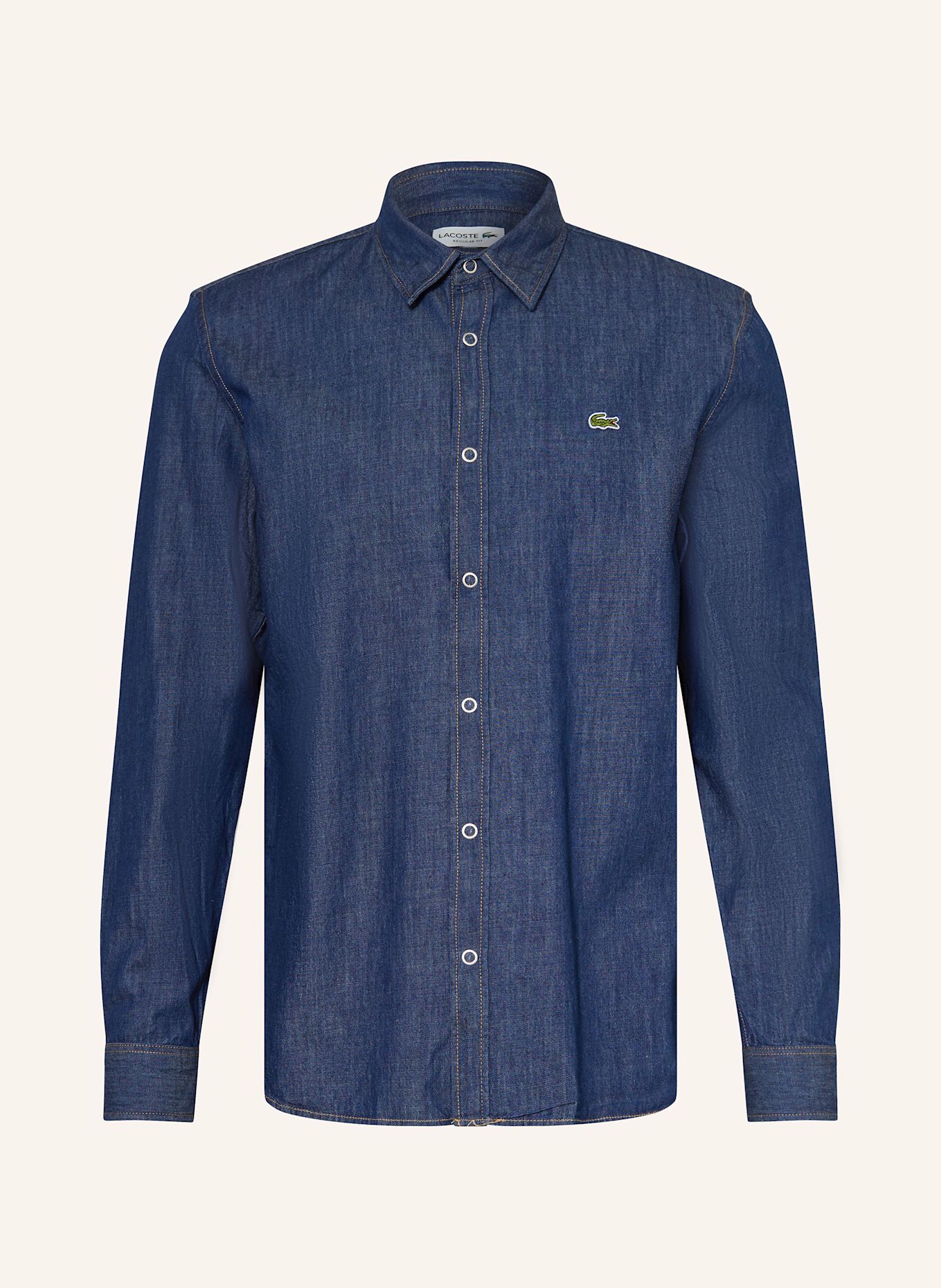 LACOSTE Džínová košile Regular Fit: TMAVĚ MODRÁ