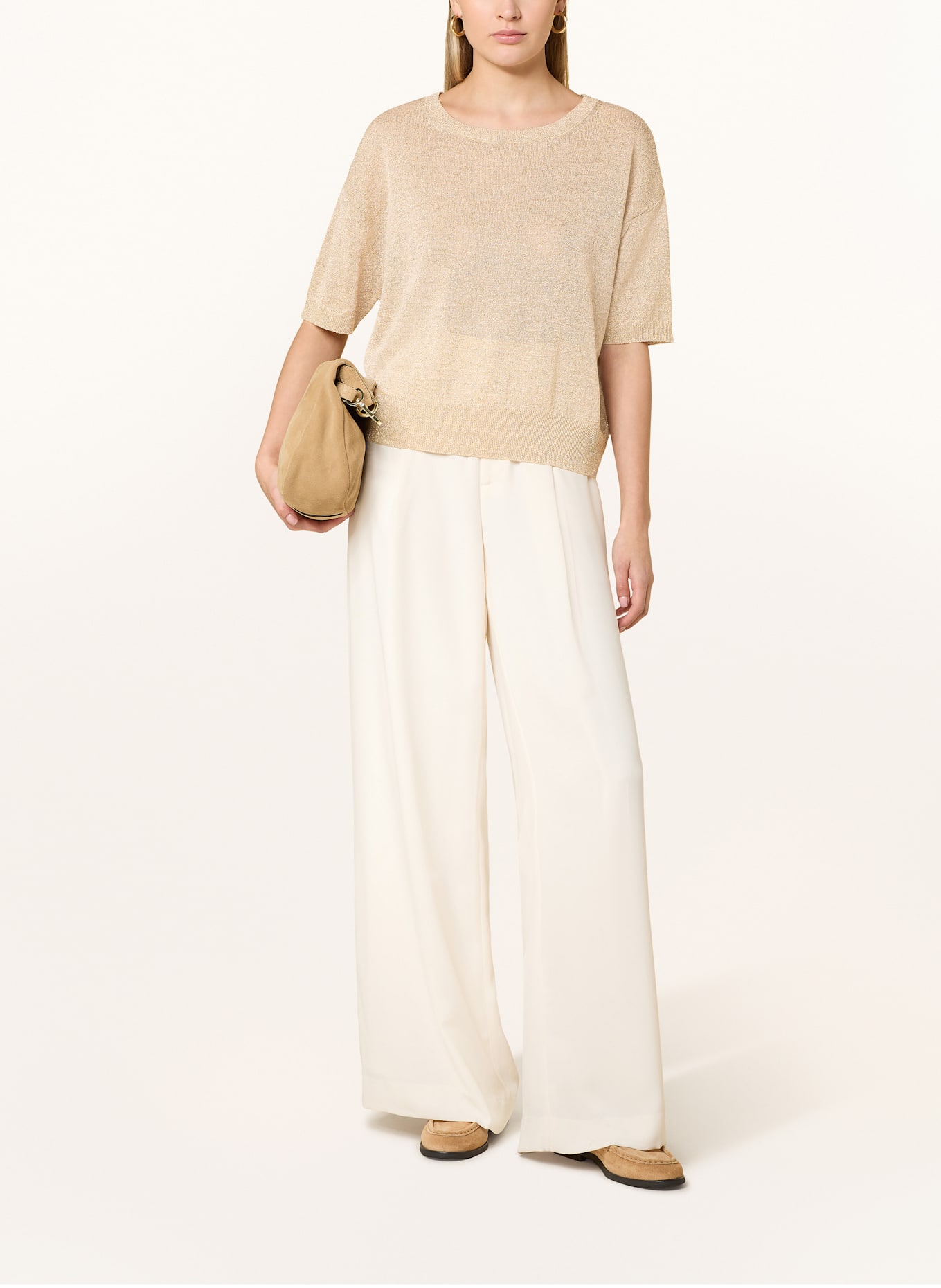 darling harbour Sweater with glitter thread: sand / gold