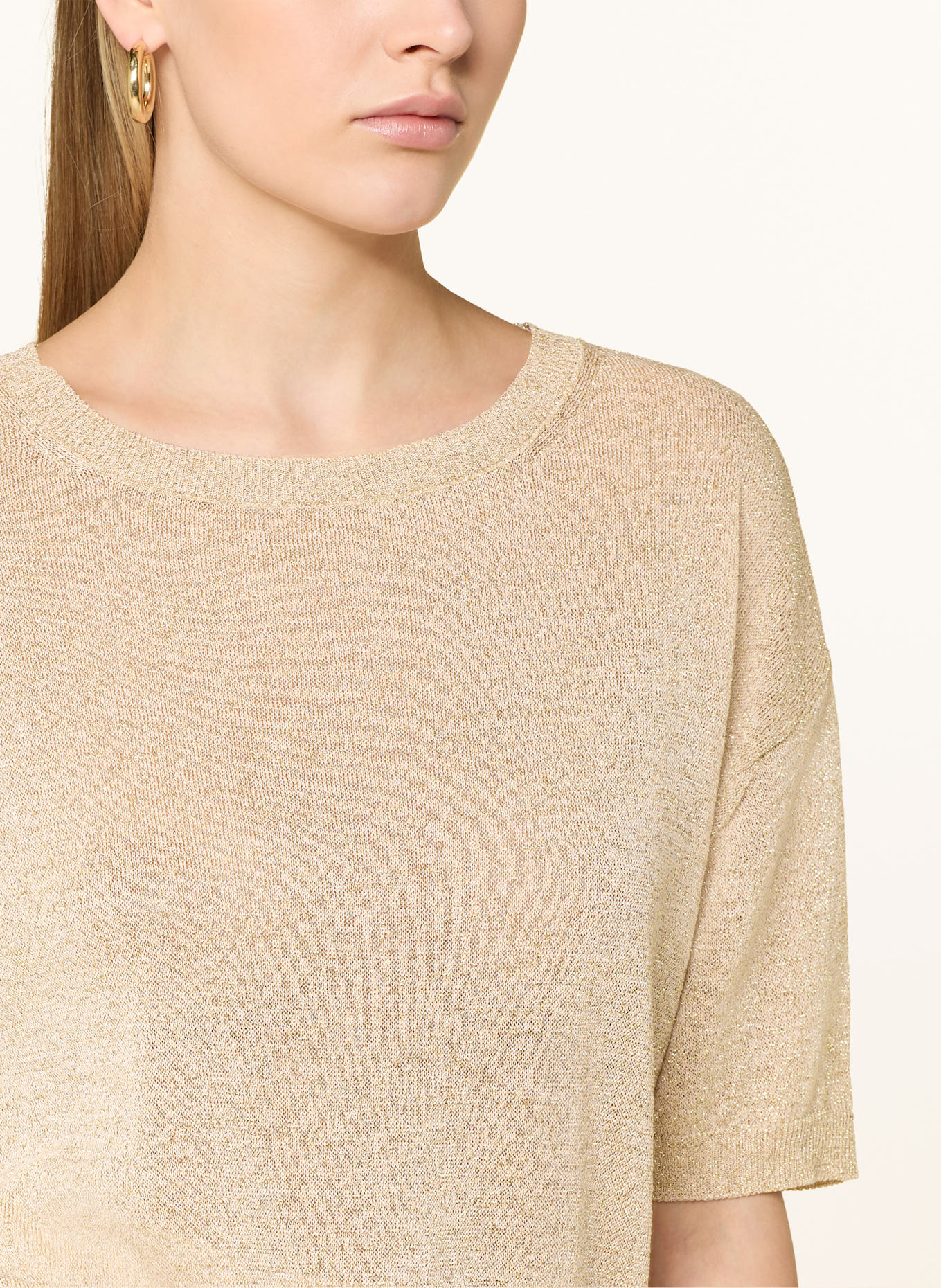 darling harbour Sweater with glitter thread: sand / gold