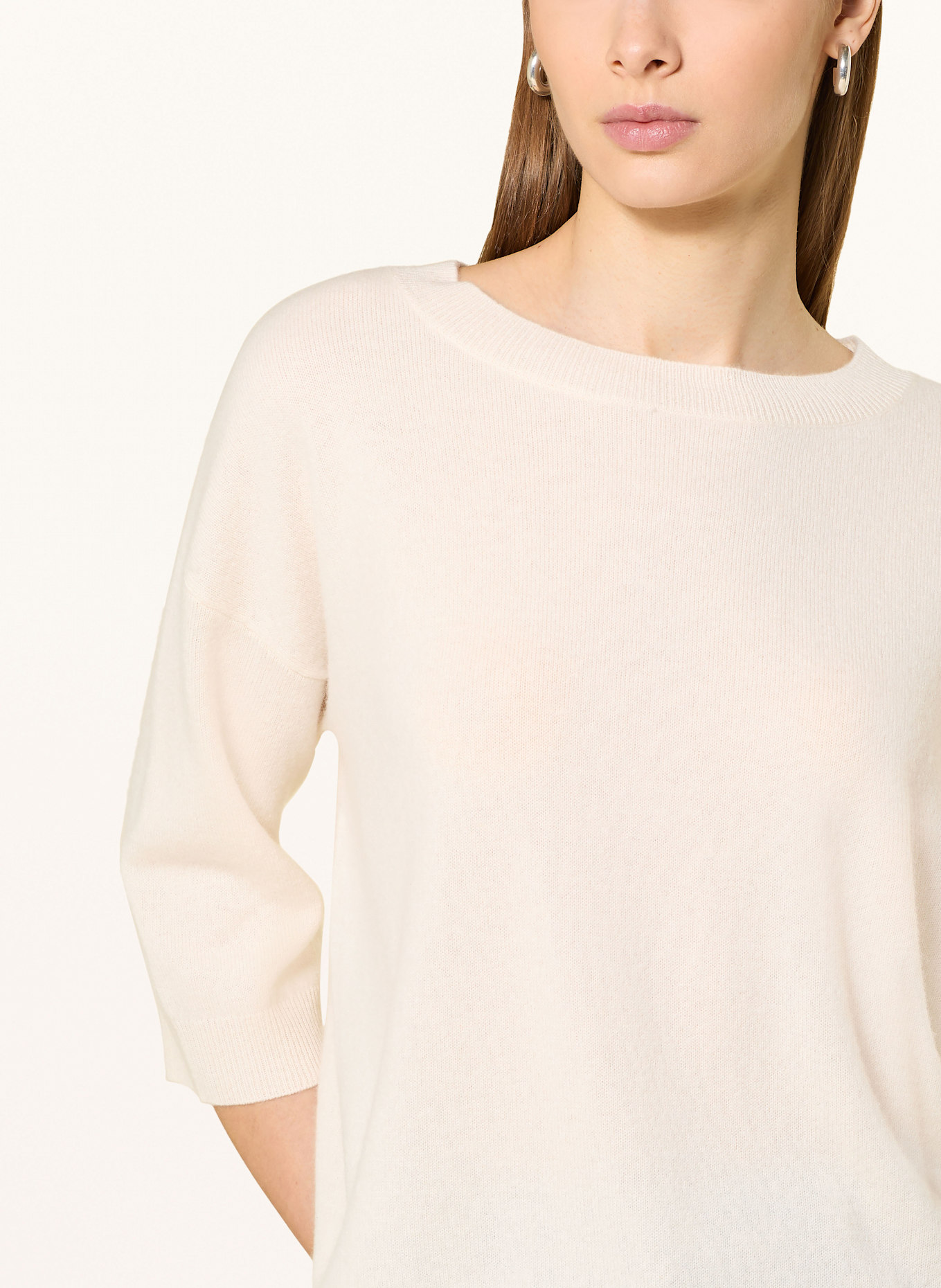 darling harbour Cashmere-Pullover mit 3/4-Arm: ECRU