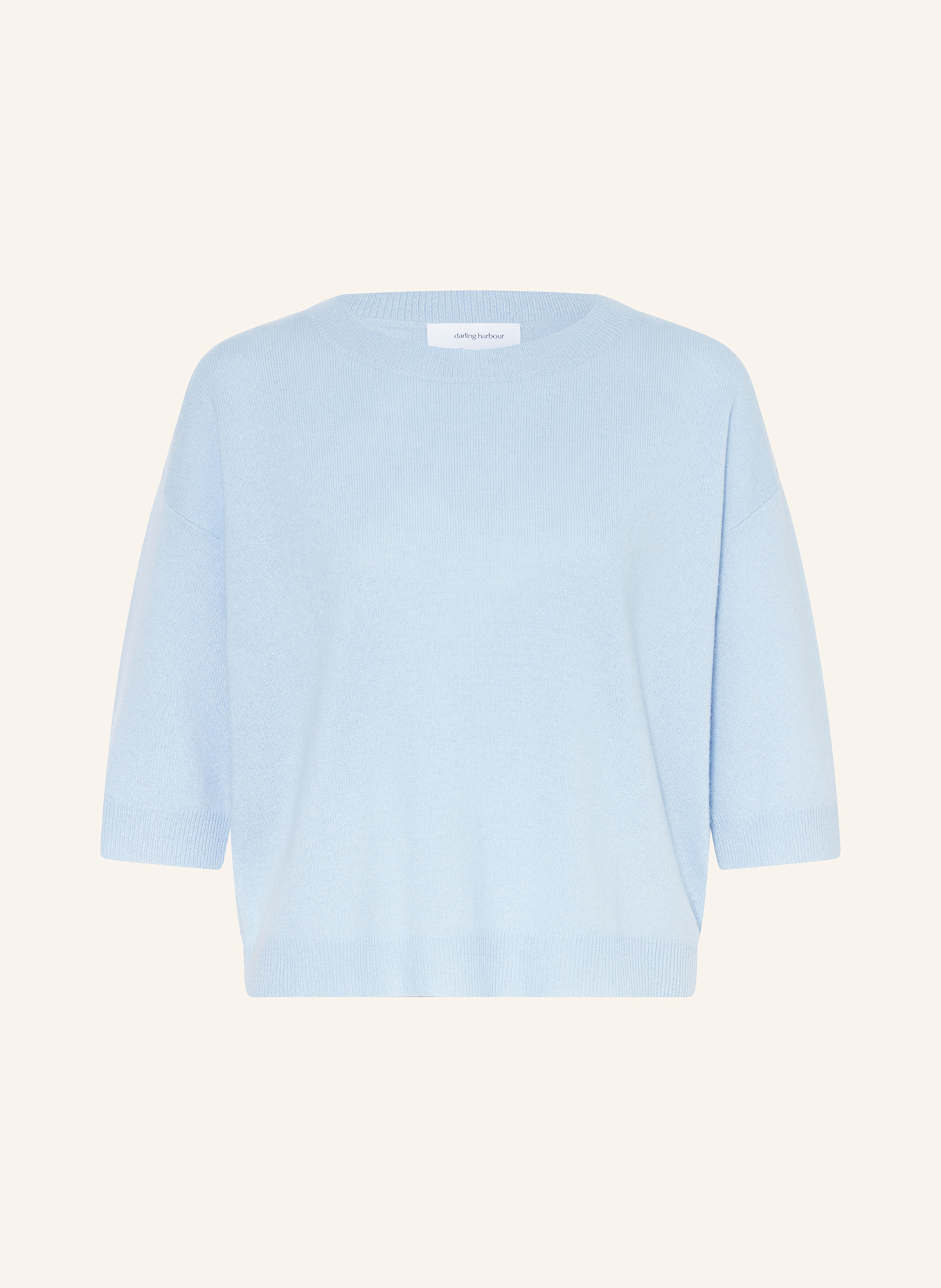 darling harbour Cashmere-Pullover mit 3/4-Arm: HIMMELBLAU