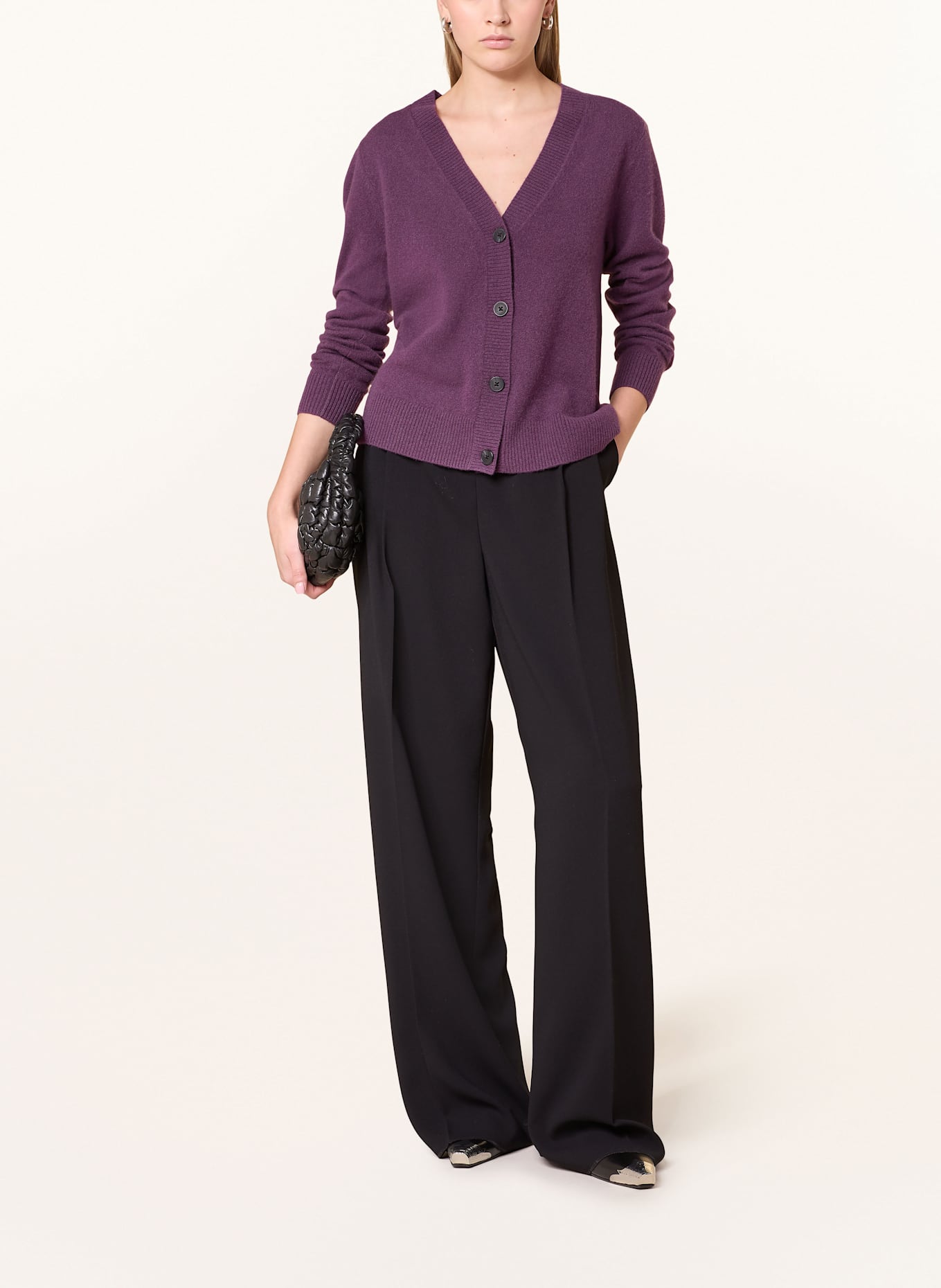 darling harbour Strickjacke aus Cashmere: PFLAUME