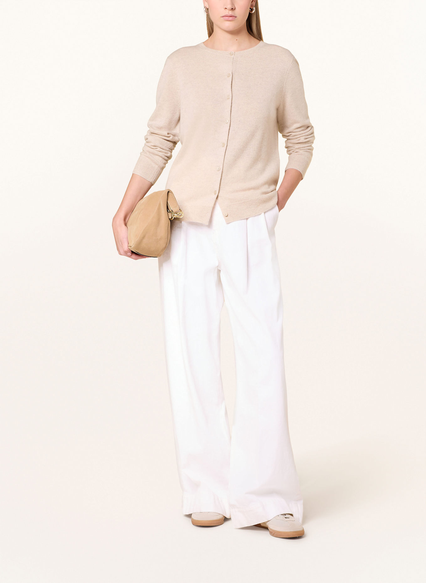 darling harbour Strickjacke aus Cashmere: HAFER MELANGE