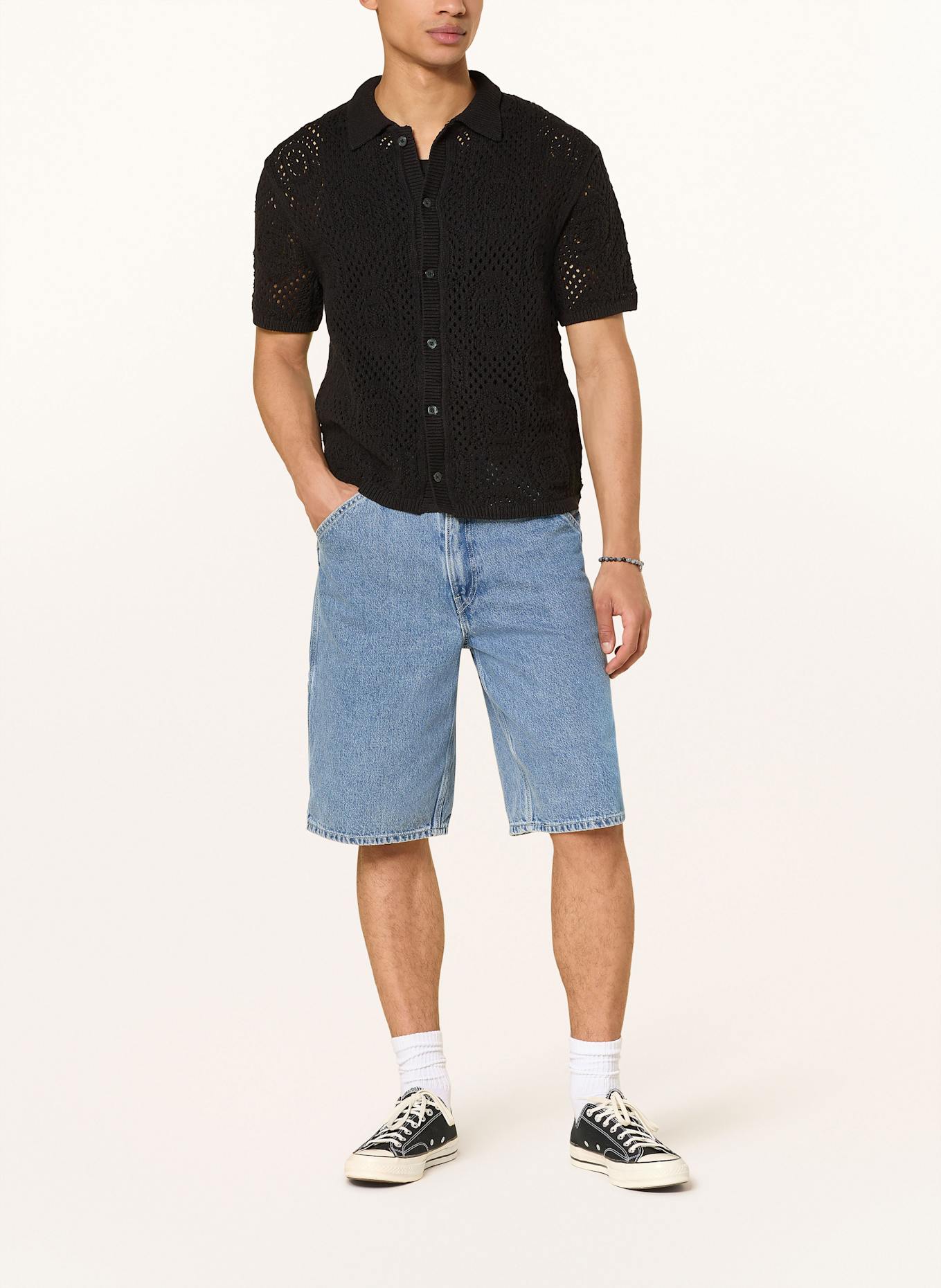 Levi's® Strickhemd Standard Fit: SCHWARZ