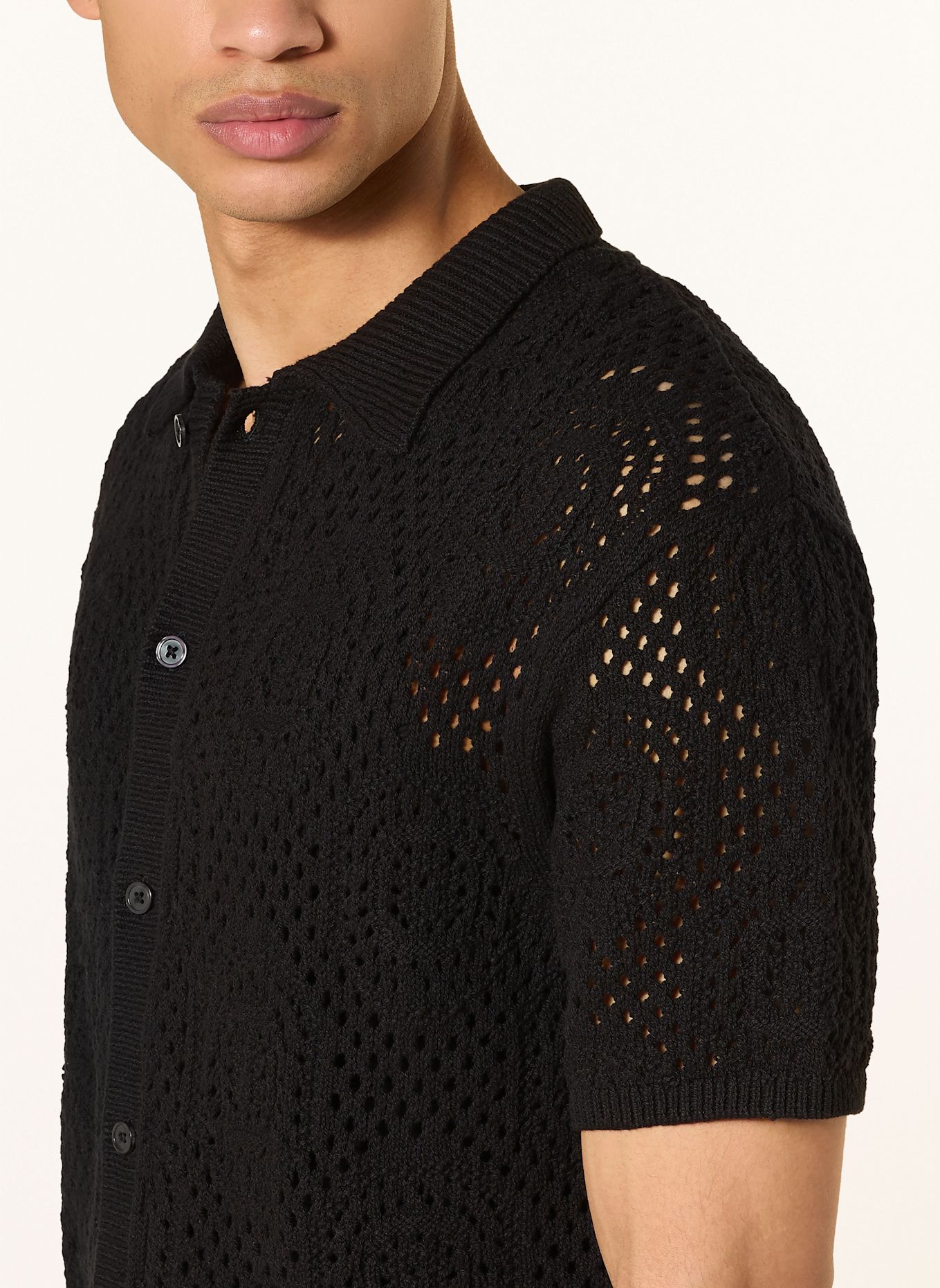 Levi's® Strickhemd Standard Fit: SCHWARZ