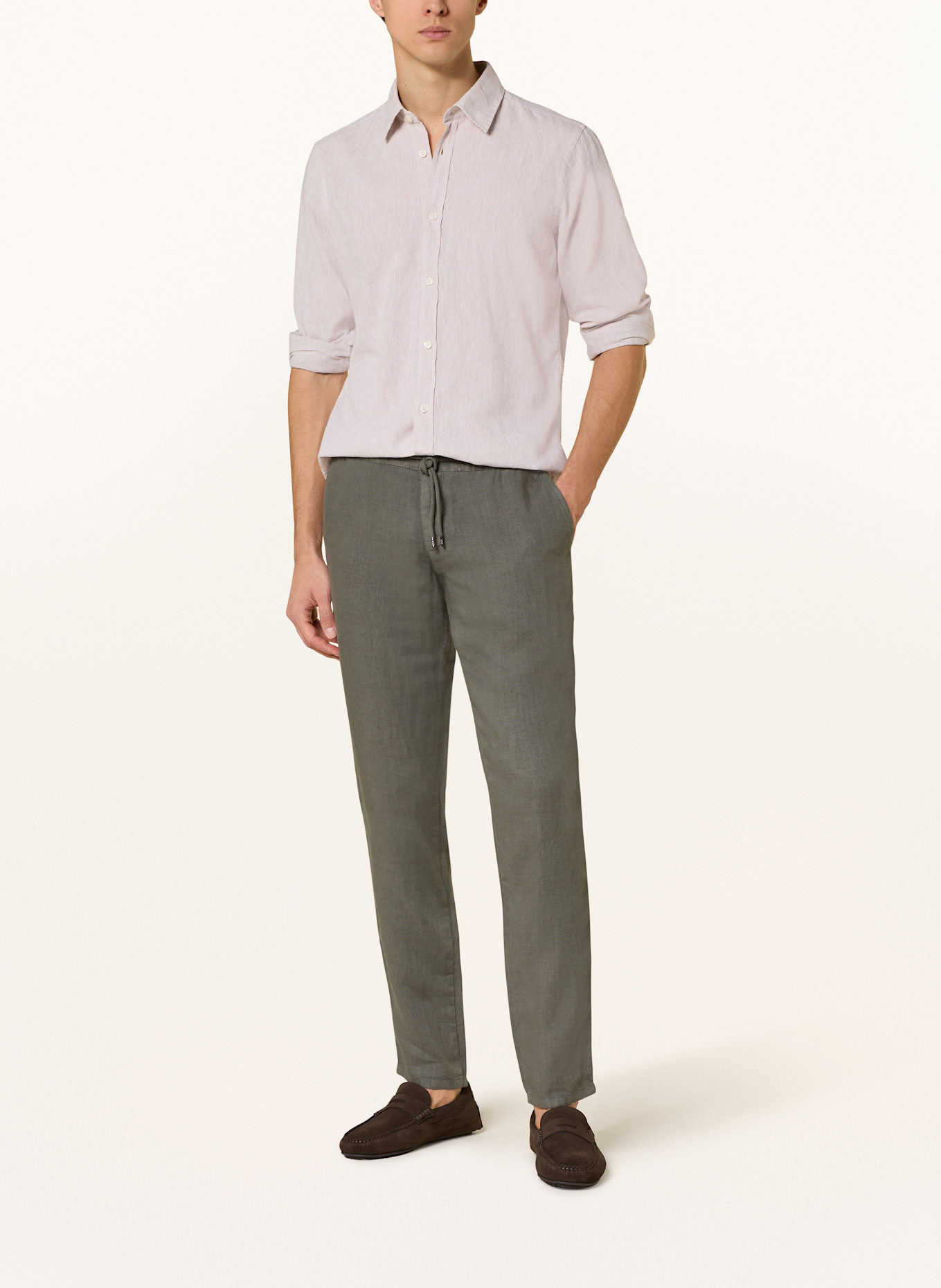 JOOP! JEANS Hemd HANSON Slim Fit mit Leinen: HELLBRAUN