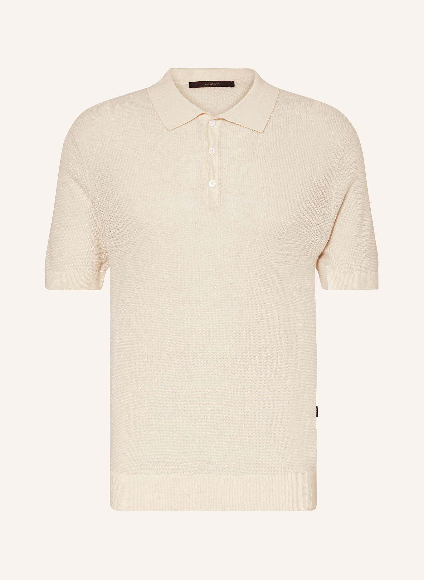 windsor. Strick-Poloshirt LINDO-PR mit Leinen, Farbe: CREME (Bild 1)