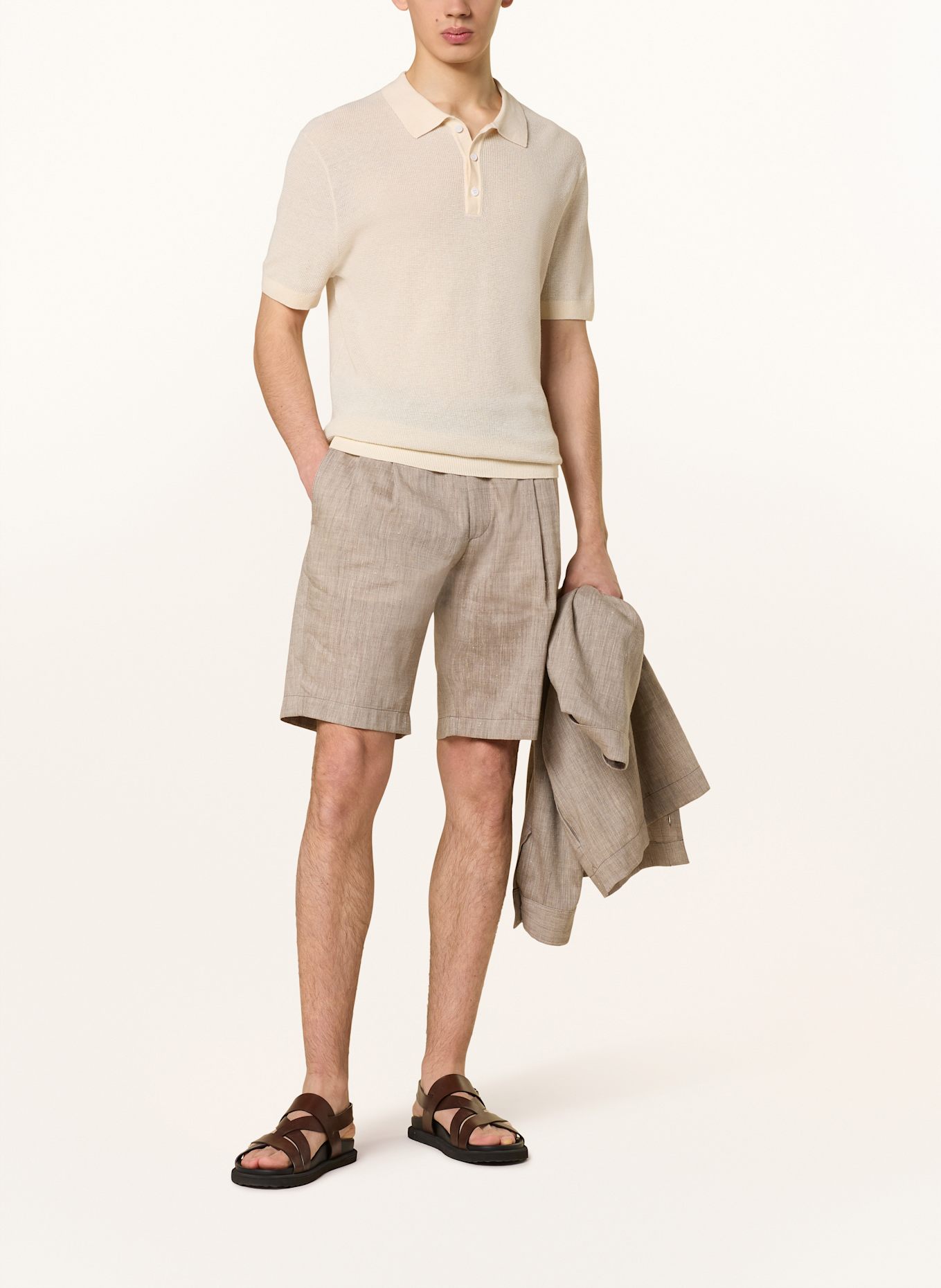 windsor. Strick-Poloshirt LINDO-PR mit Leinen, Farbe: CREME (Bild 2)