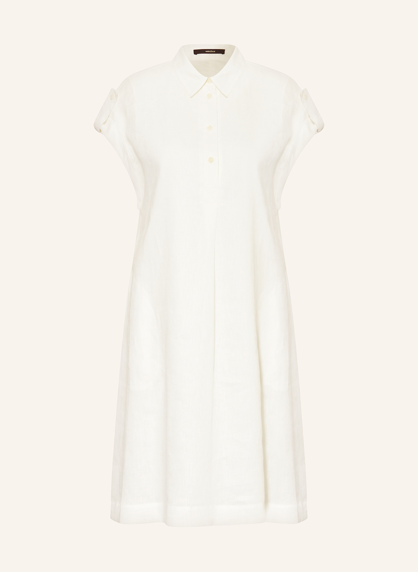 windsor. Hemdblusenkleid aus Leinen: WEISS