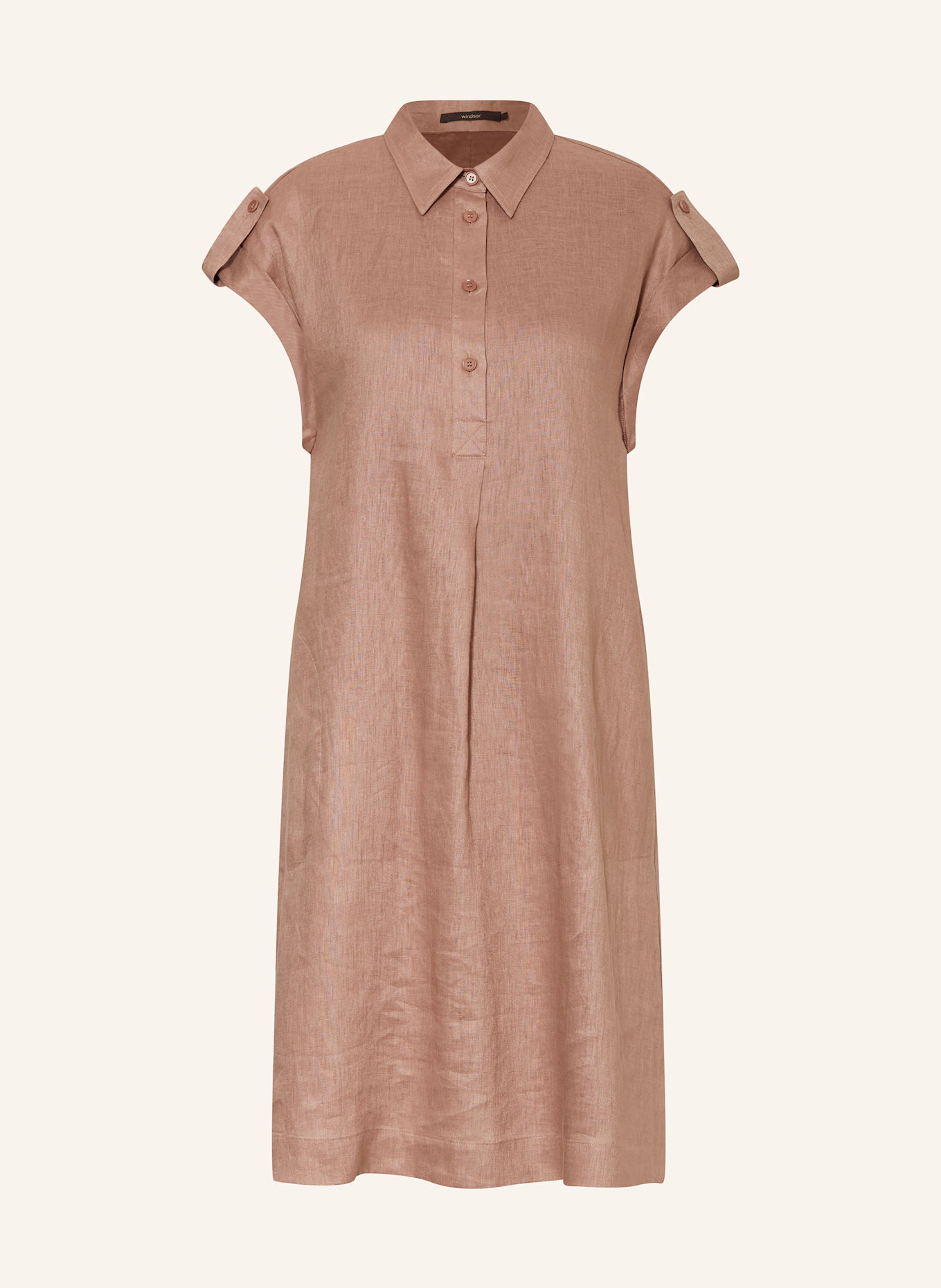 windsor. Hemdblusenkleid aus Leinen: BRAUN