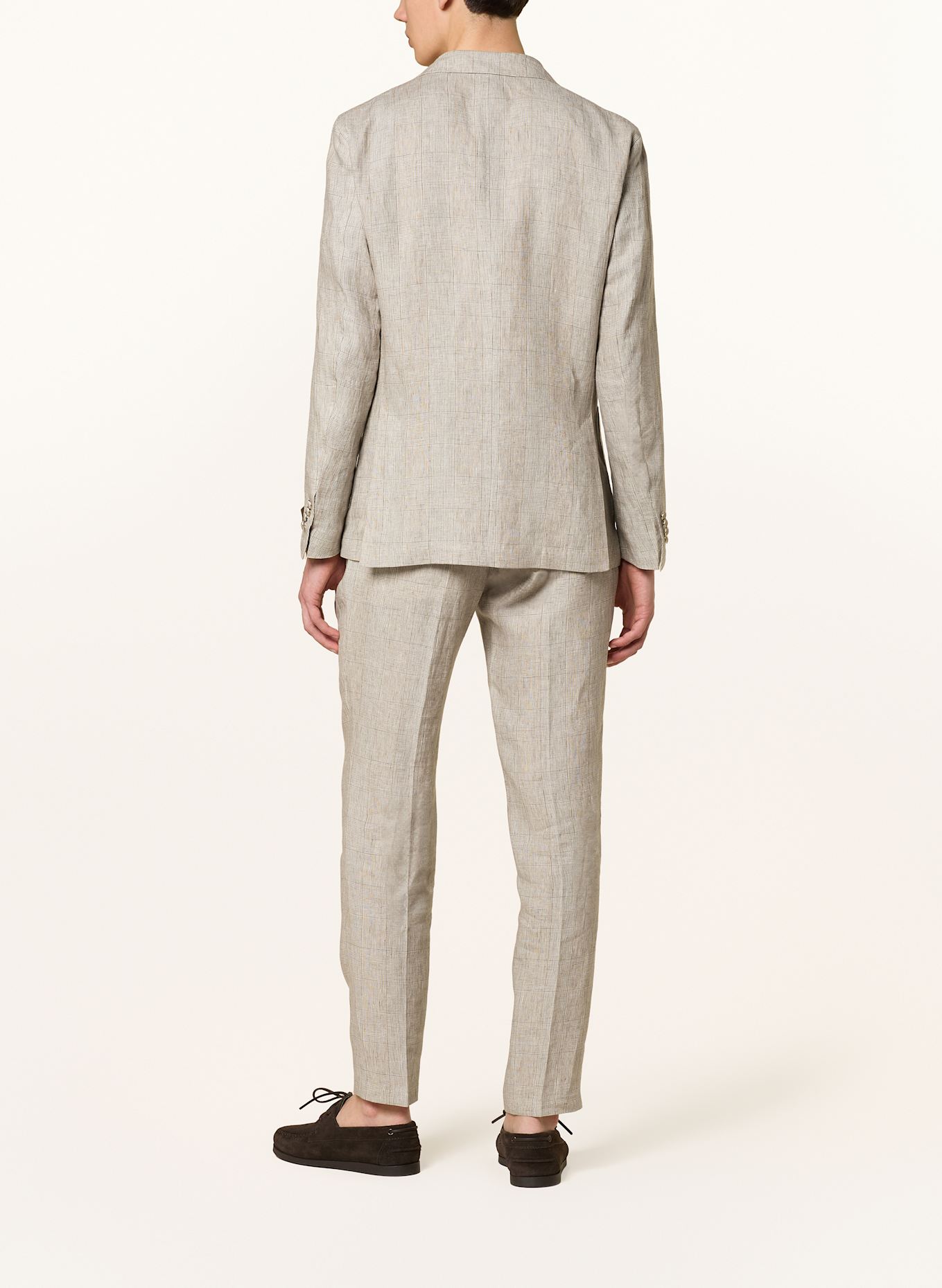 windsor. SALINO extra slim fit linen suit jacket: BEIGE