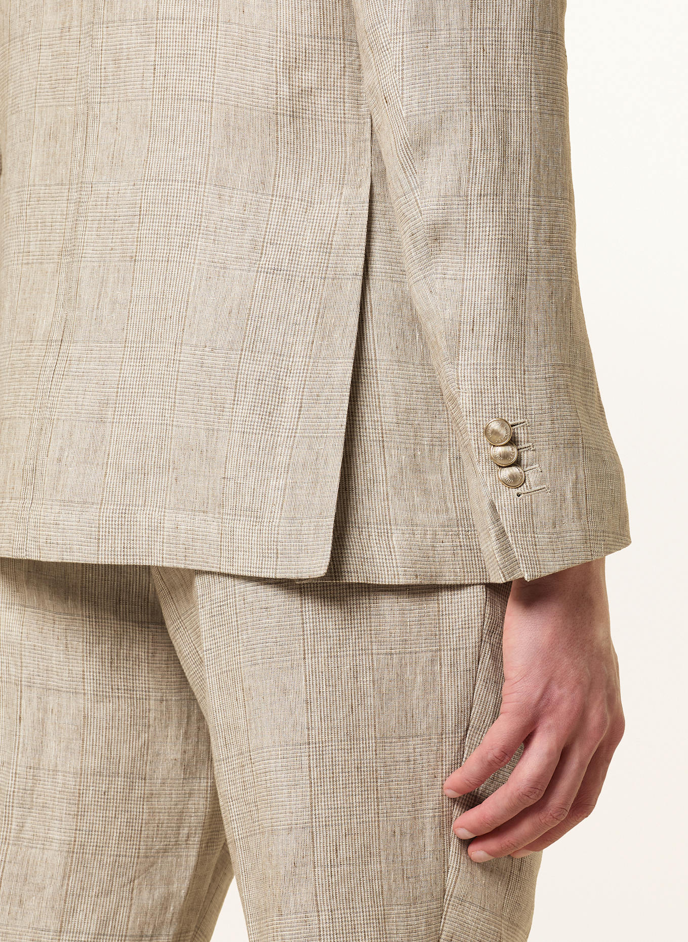 windsor. SALINO extra slim fit linen suit jacket: BEIGE