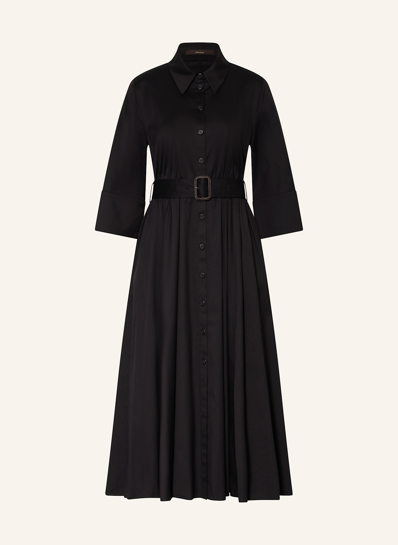 windsor. Hemblusenkleid mit 3/4-Arm: SCHWARZ