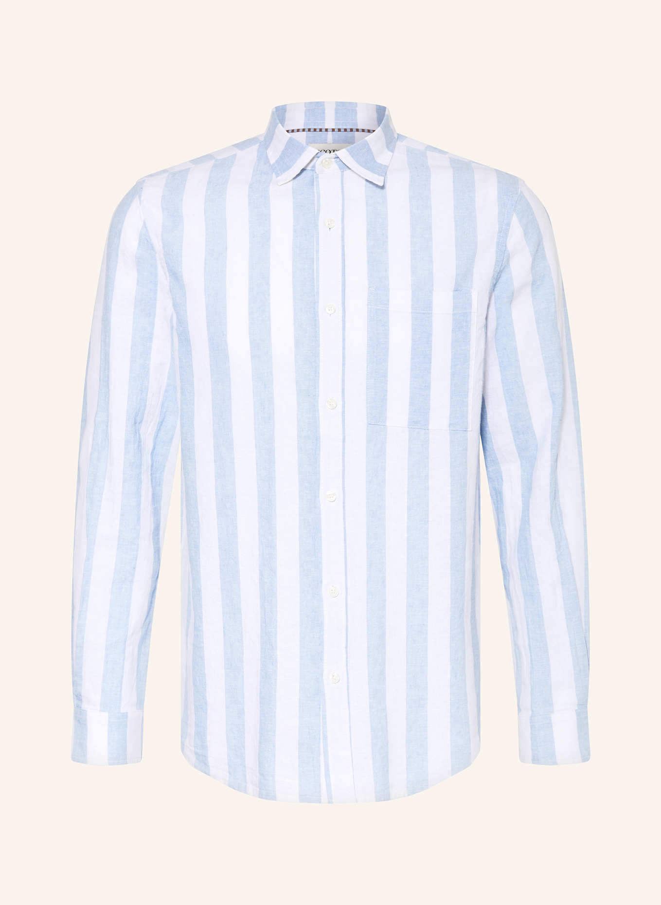 SCOTCH & SODA Shirt regular fit with linen: 420 MEDIUM BLUE