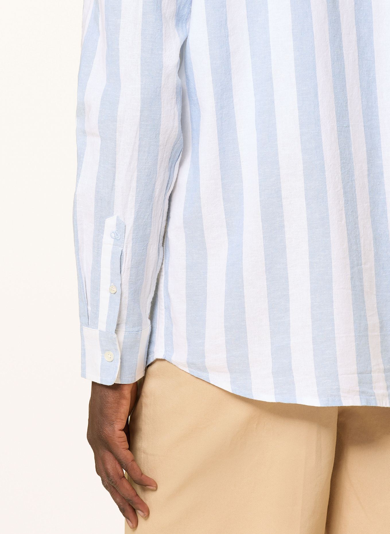 SCOTCH & SODA Shirt regular fit with linen: 420 MEDIUM BLUE