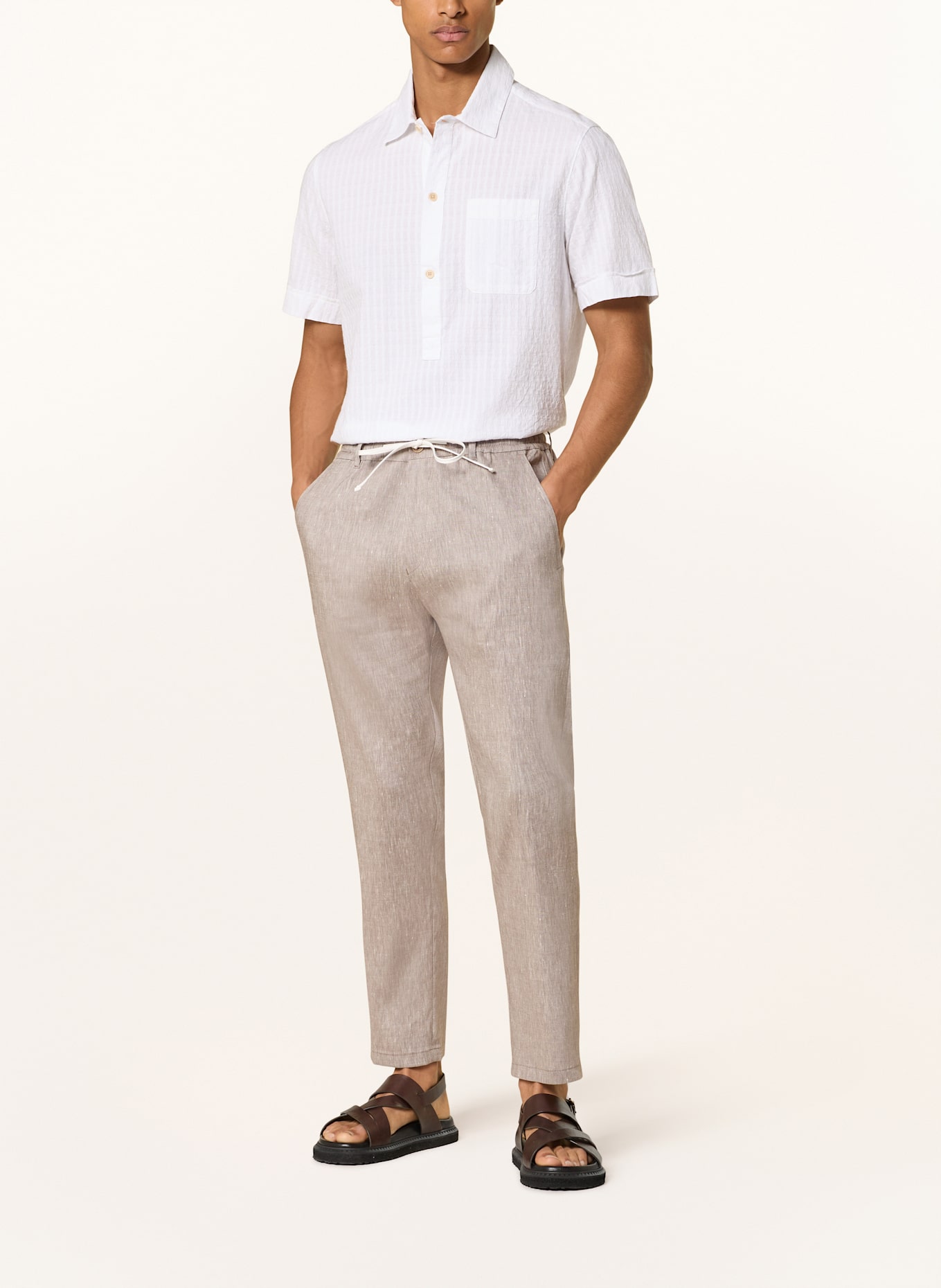 DRYKORN Hose DEGER im Jogging-Stil Regular Fit mit Leinen: BEIGE