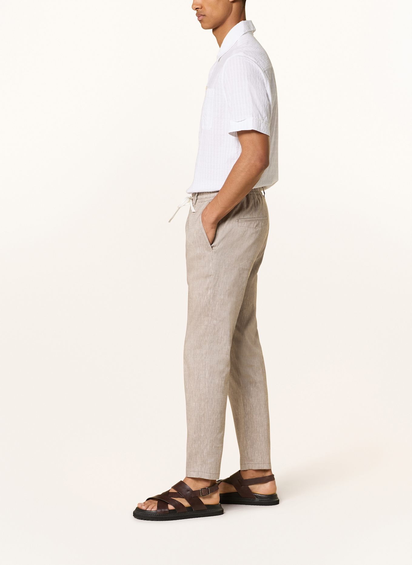 DRYKORN Hose DEGER im Jogging-Stil Regular Fit mit Leinen: BEIGE