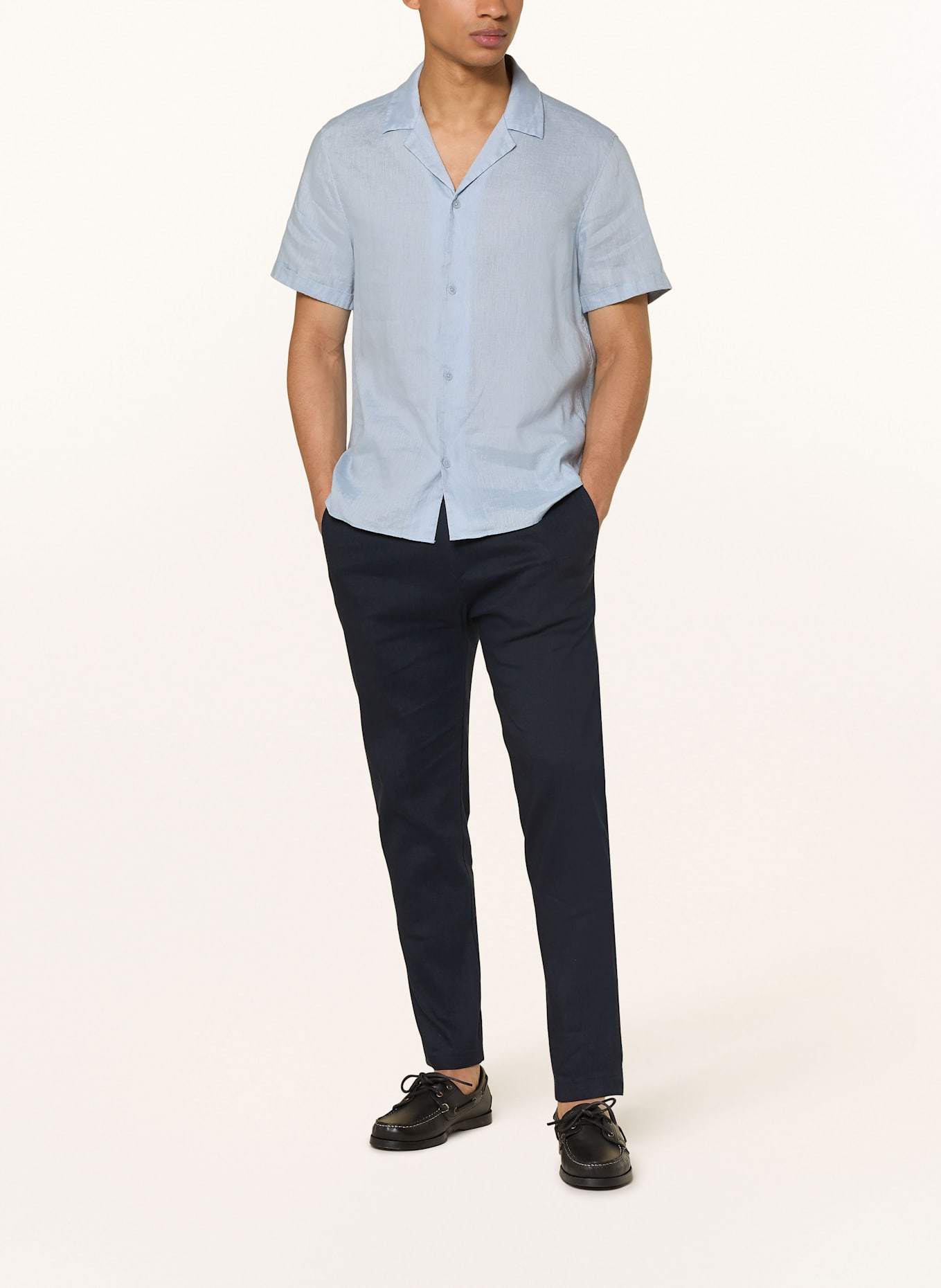 DRYKORN Resorthemd BIJAN Comfort Fit aus Leinen: BLAUGRAU
