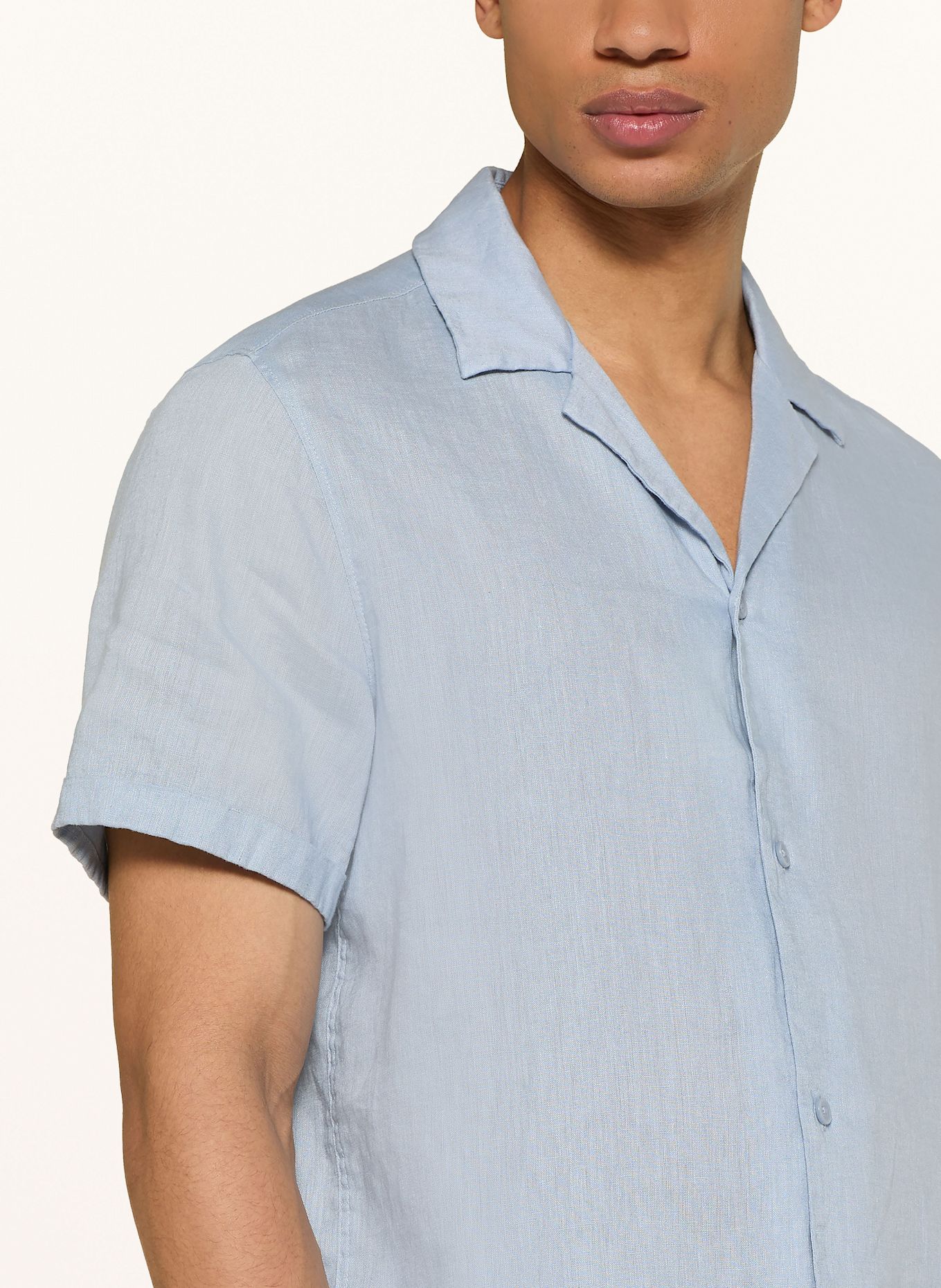DRYKORN Resorthemd BIJAN Comfort Fit aus Leinen: BLAUGRAU