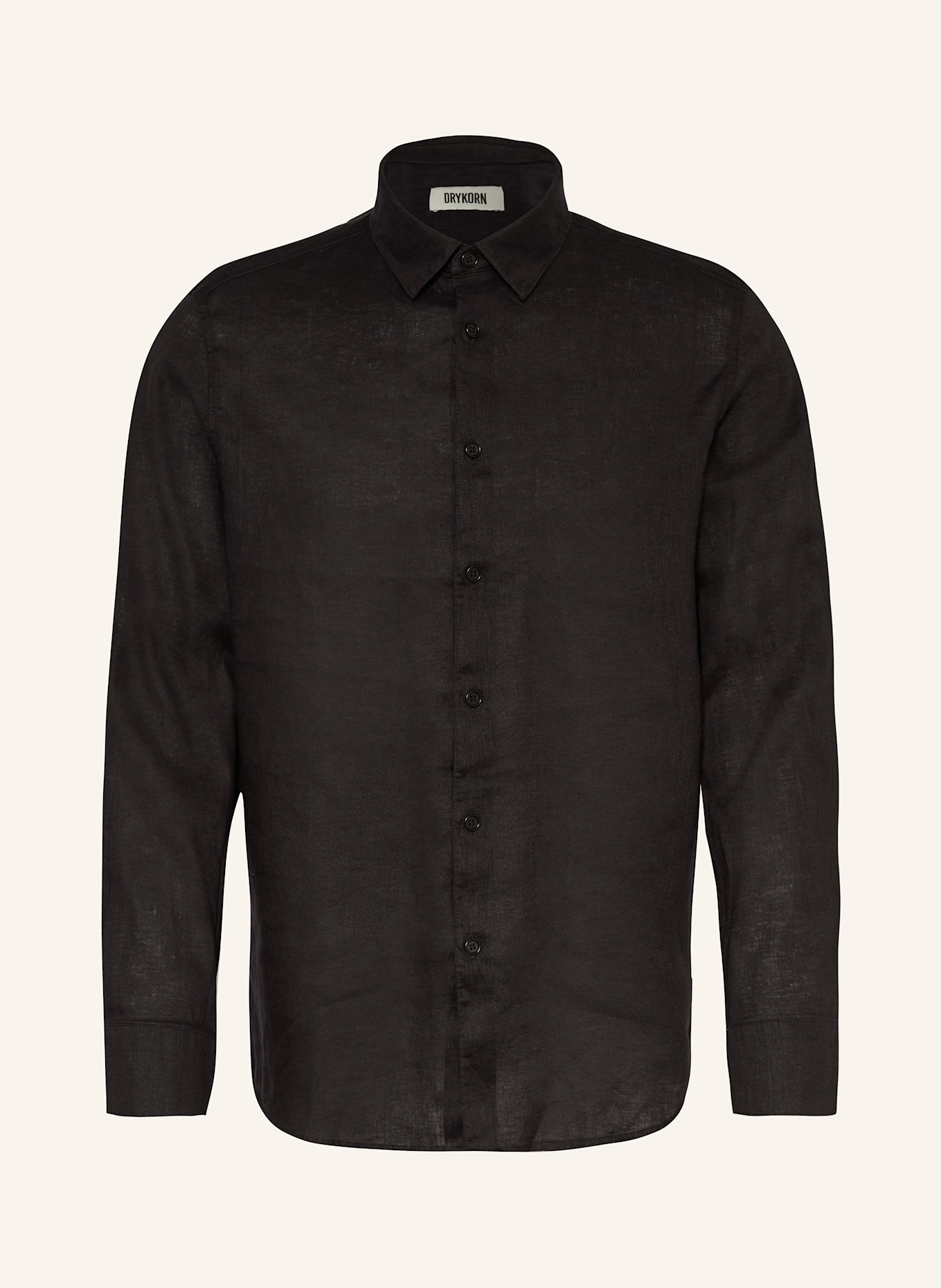 DRYKORN Hemd RAMIS Regular Fit aus Leinen: SCHWARZ