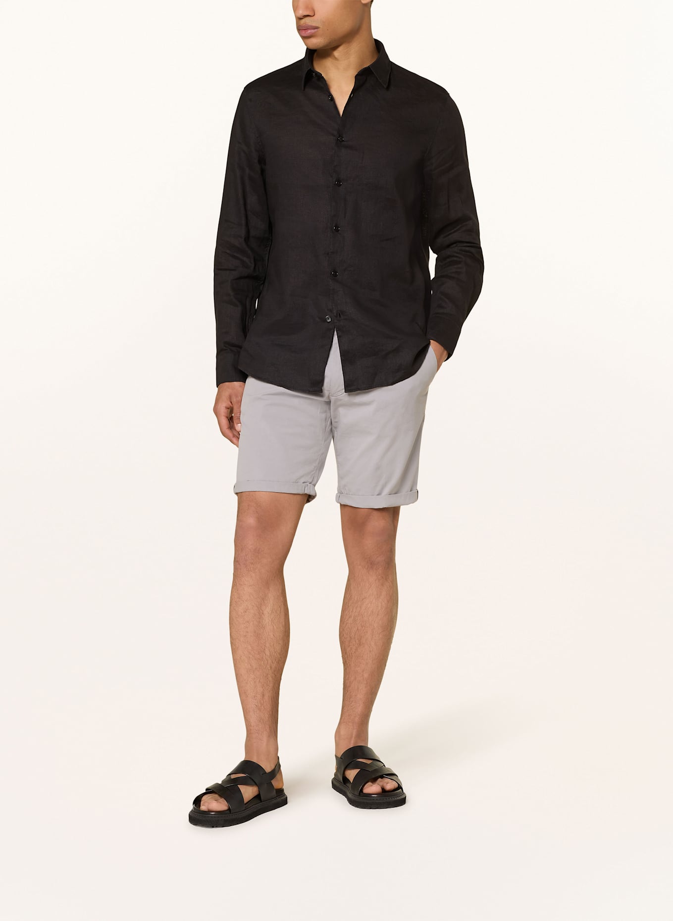 DRYKORN Hemd RAMIS Regular Fit aus Leinen: SCHWARZ