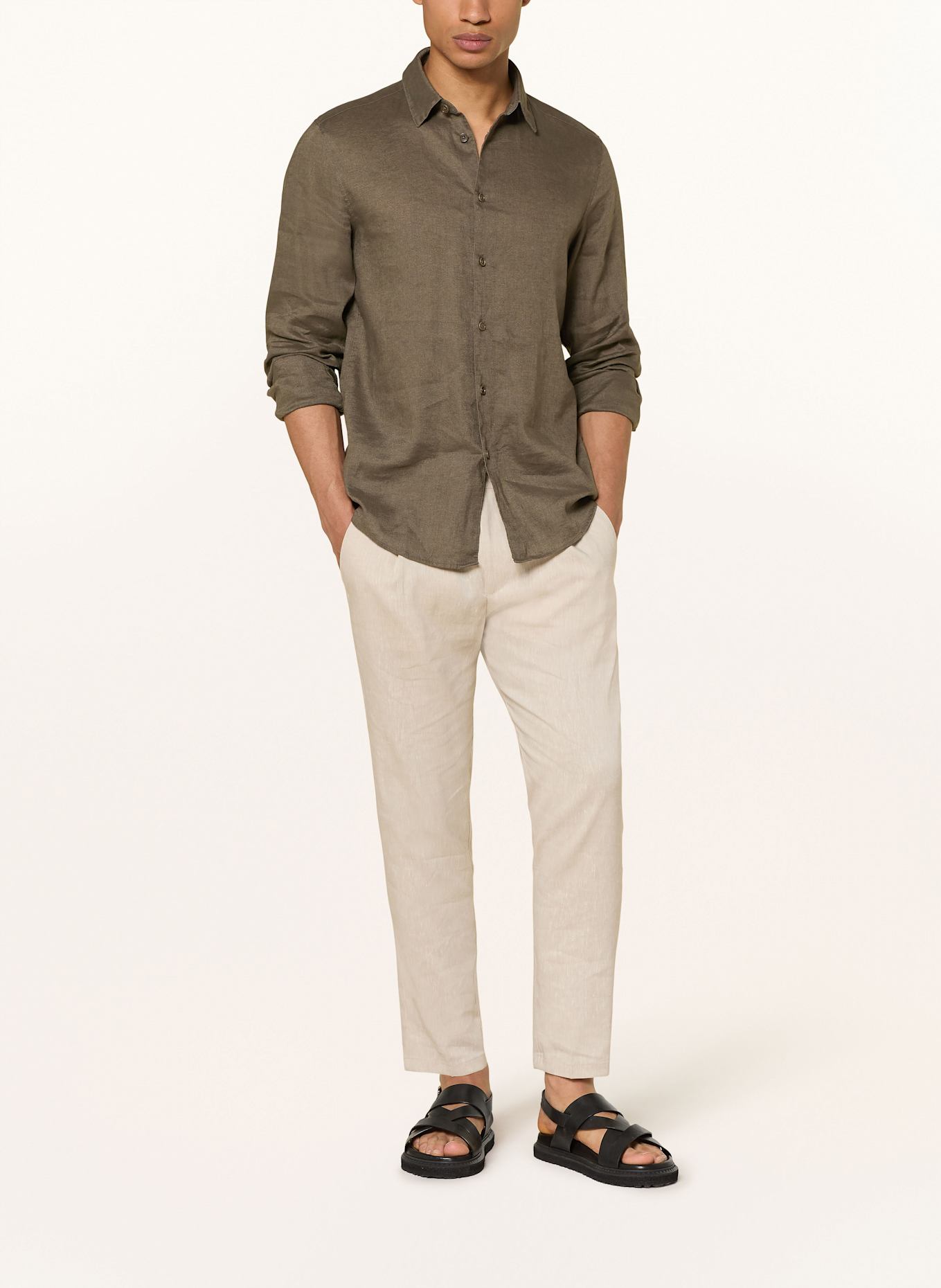 DRYKORN Hemd RAMIS Regular Fit aus Leinen: KHAKI