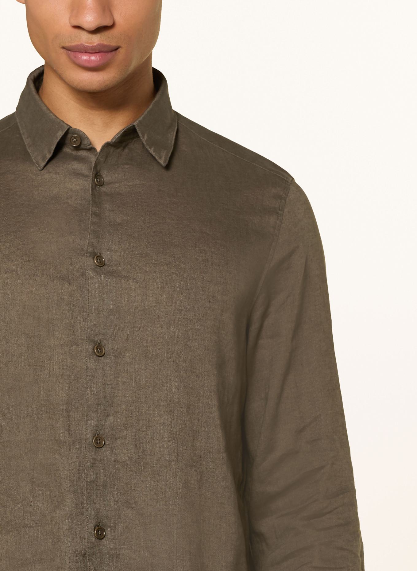 DRYKORN Hemd RAMIS Regular Fit aus Leinen: KHAKI