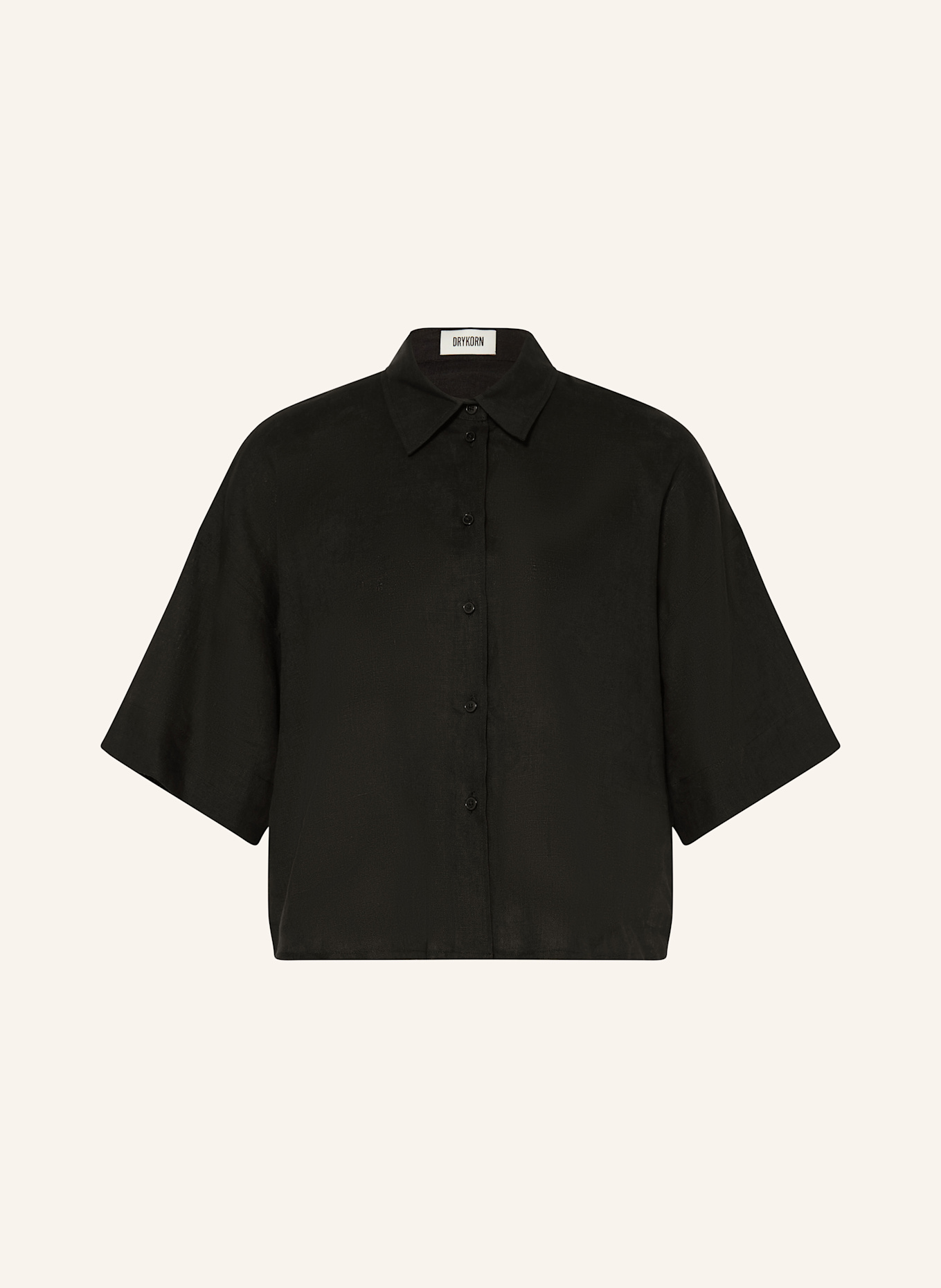 DRYKORN Hemdbluse YARIKA aus Leinen: SCHWARZ