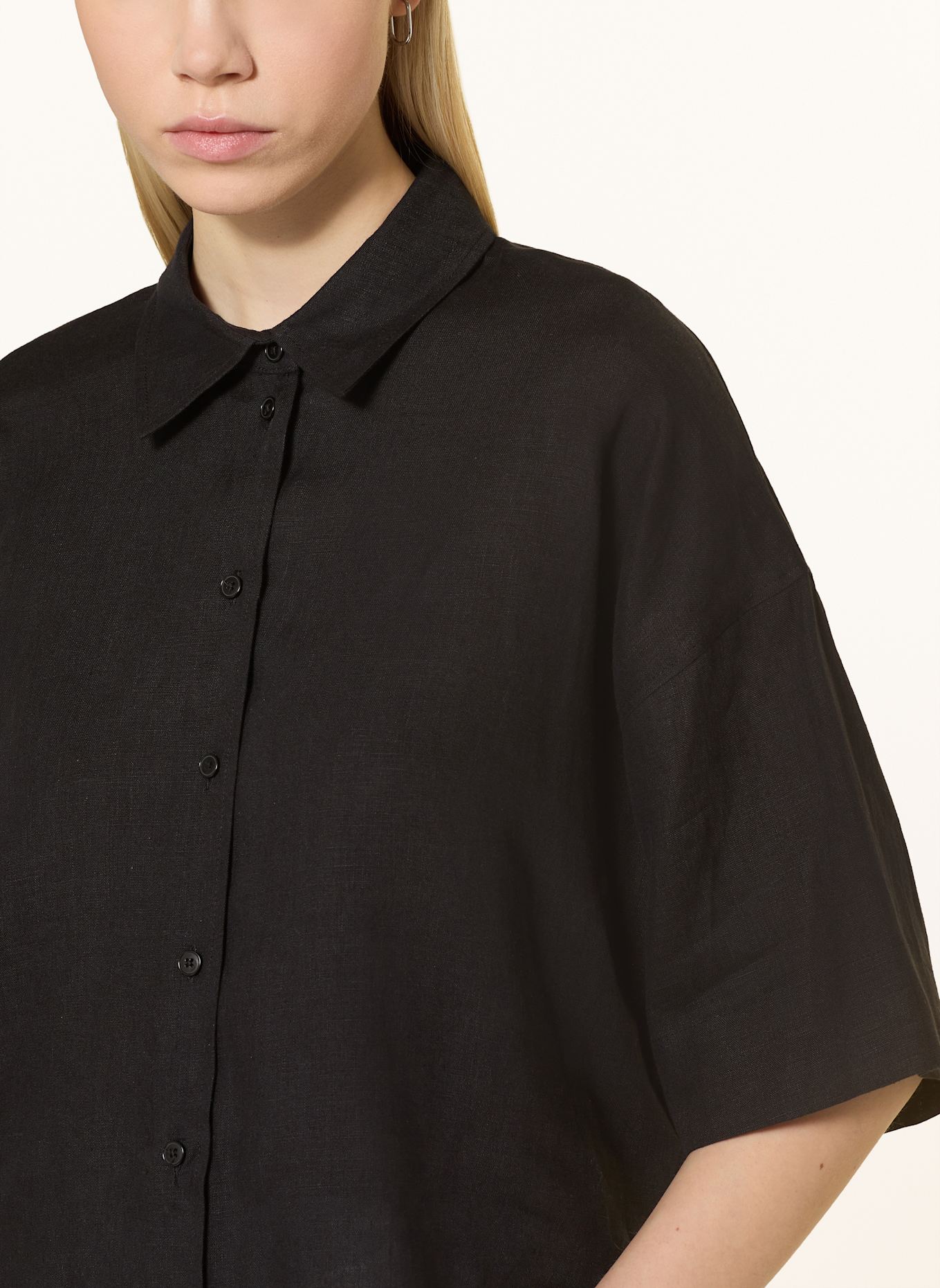 DRYKORN Hemdbluse YARIKA aus Leinen: SCHWARZ