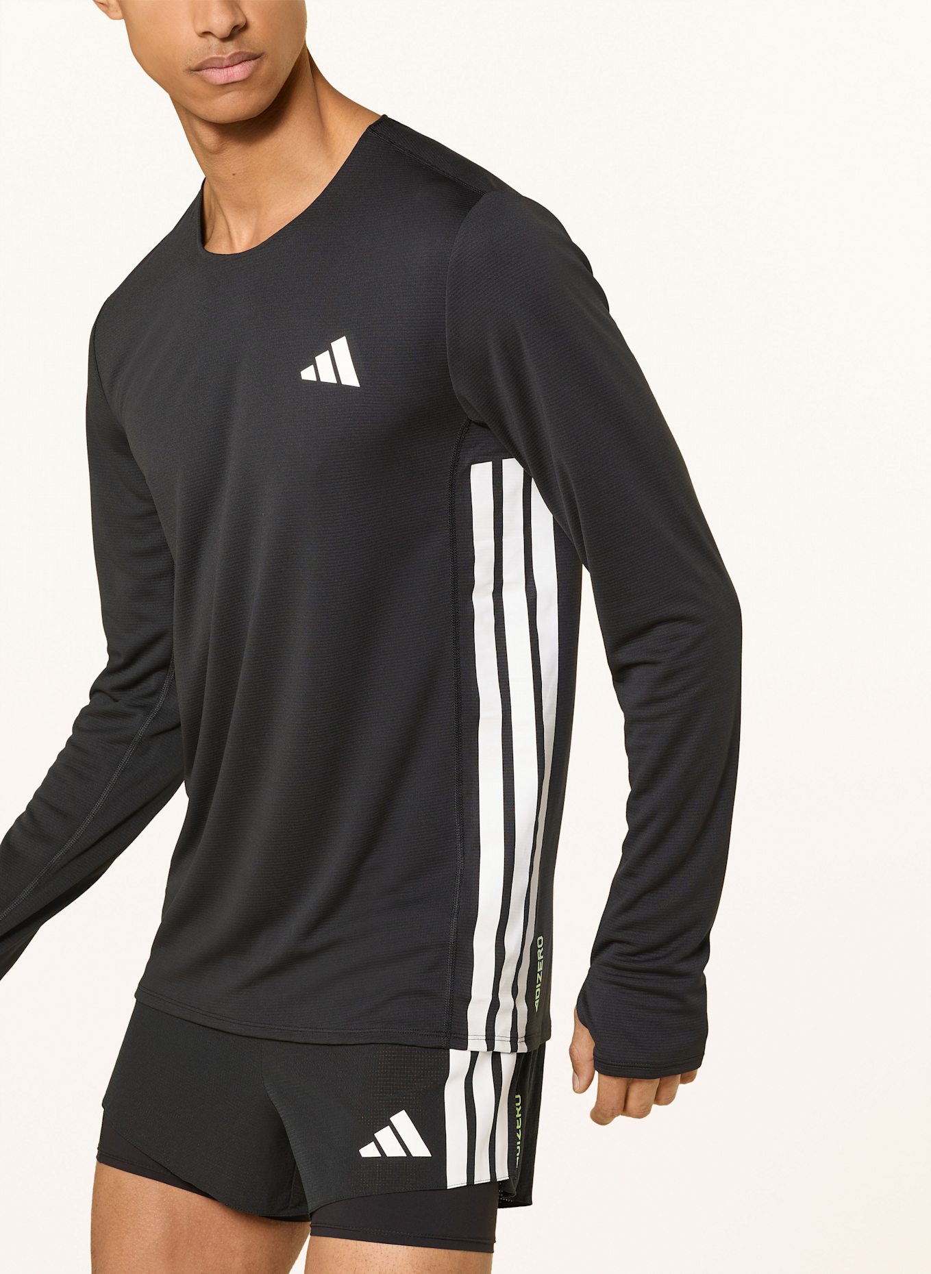 adidas Laufshirt ADIZERO RUNNING: SCHWARZ / WEISS
