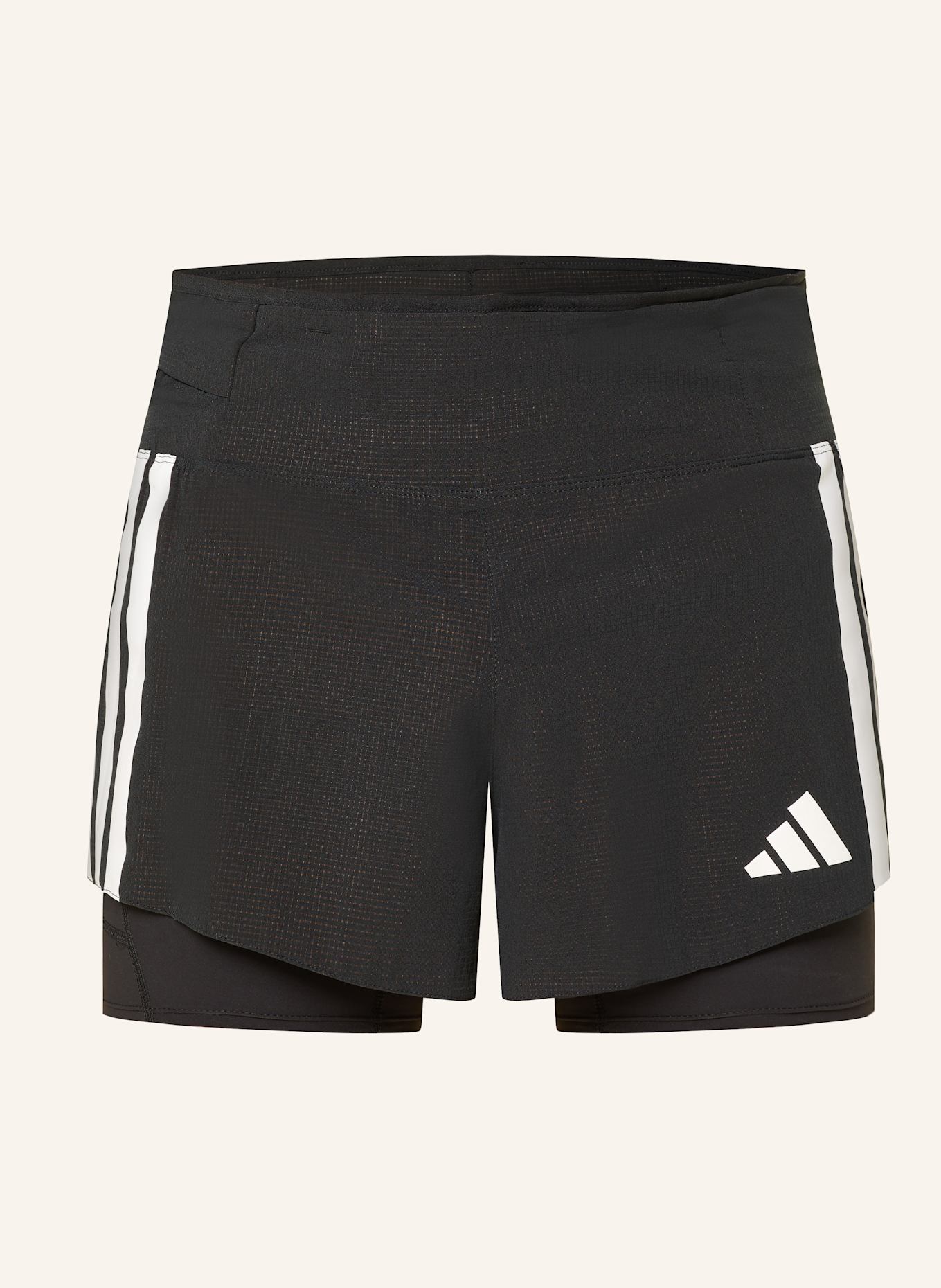 adidas 2-in-1-Laufshorts ADIZERO RUNNING 2-IN-1 GEL POCKET: SCHWARZ/ WEISS
