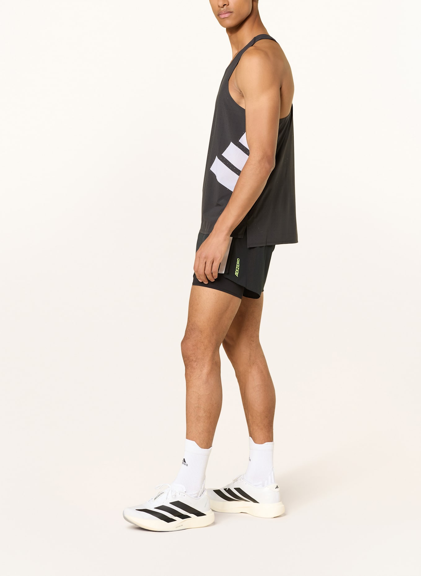 adidas 2-in-1-Laufshorts ADIZERO RUNNING 2-IN-1 GEL POCKET: SCHWARZ/ WEISS