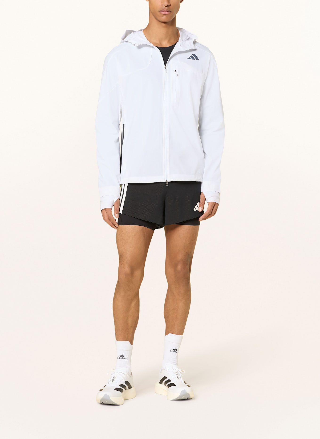 adidas ADIZERO JKT M ホワイト Adidas Adizero Running Jacket
