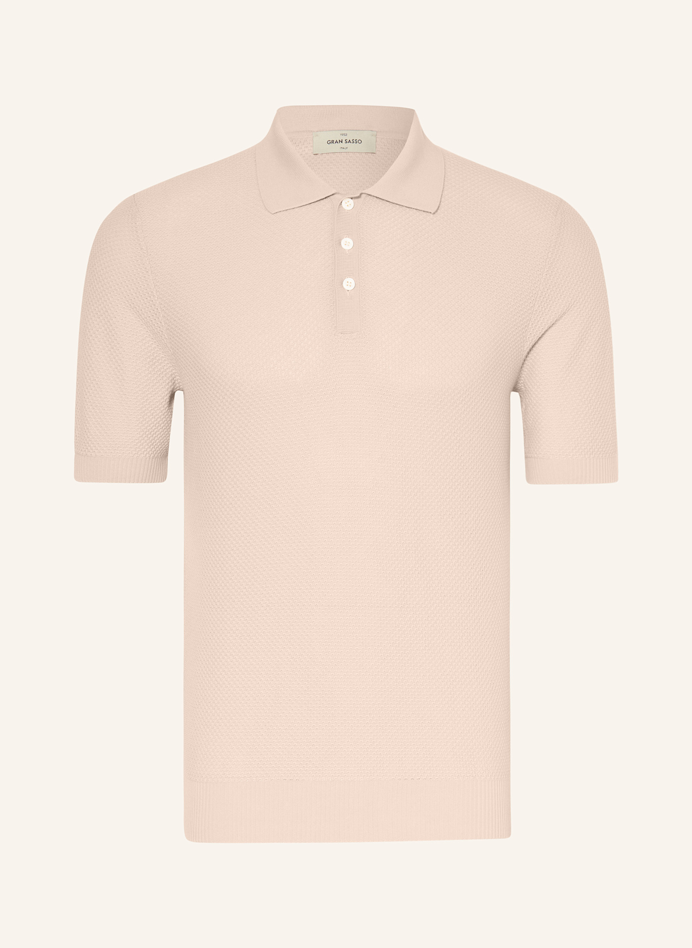 GRAN SASSO Strick-Poloshirt: CREME
