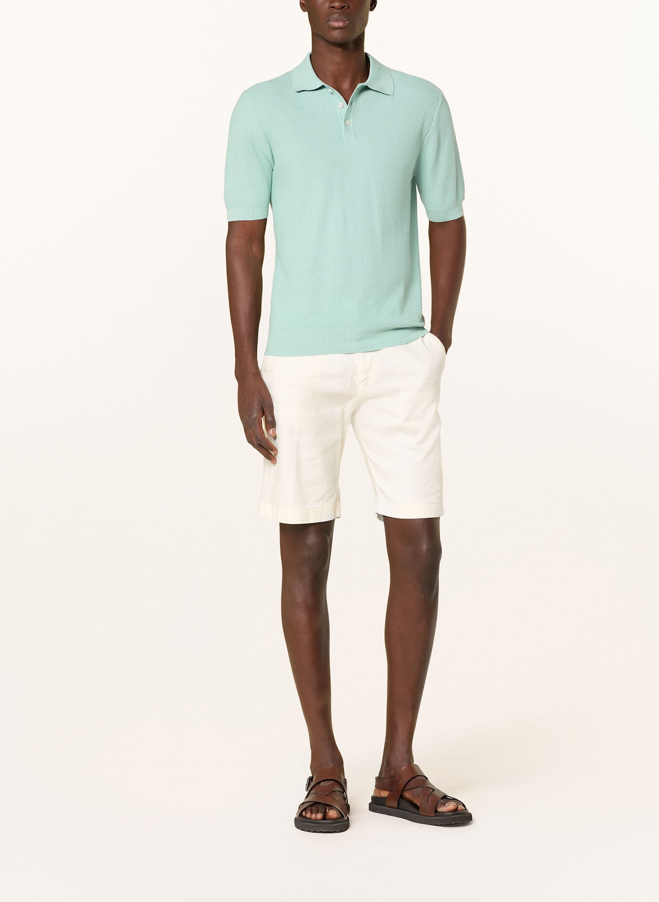 GRAN SASSO Strick-Poloshirt: TÜRKIS