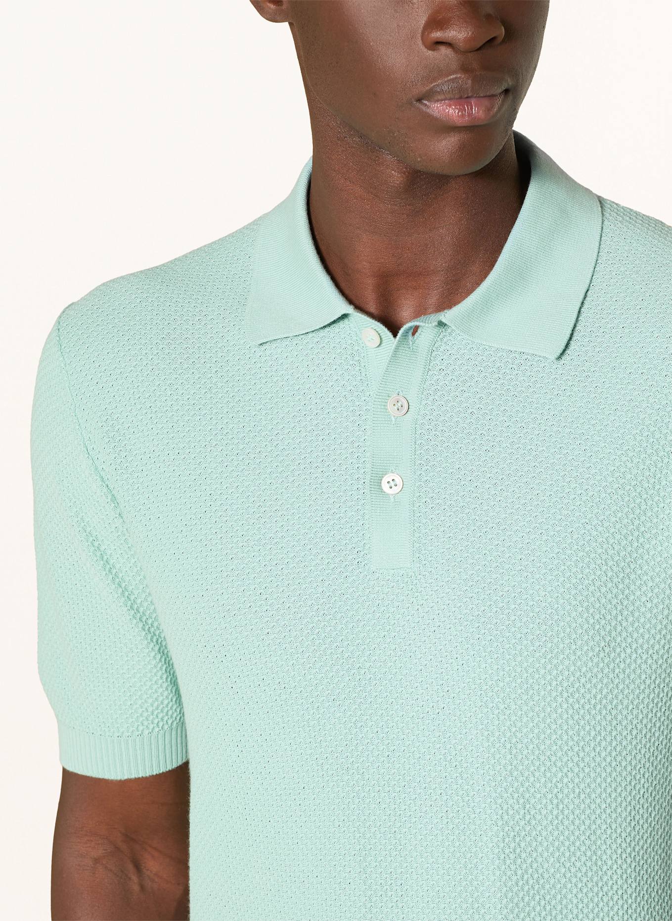 GRAN SASSO Strick-Poloshirt: TÜRKIS