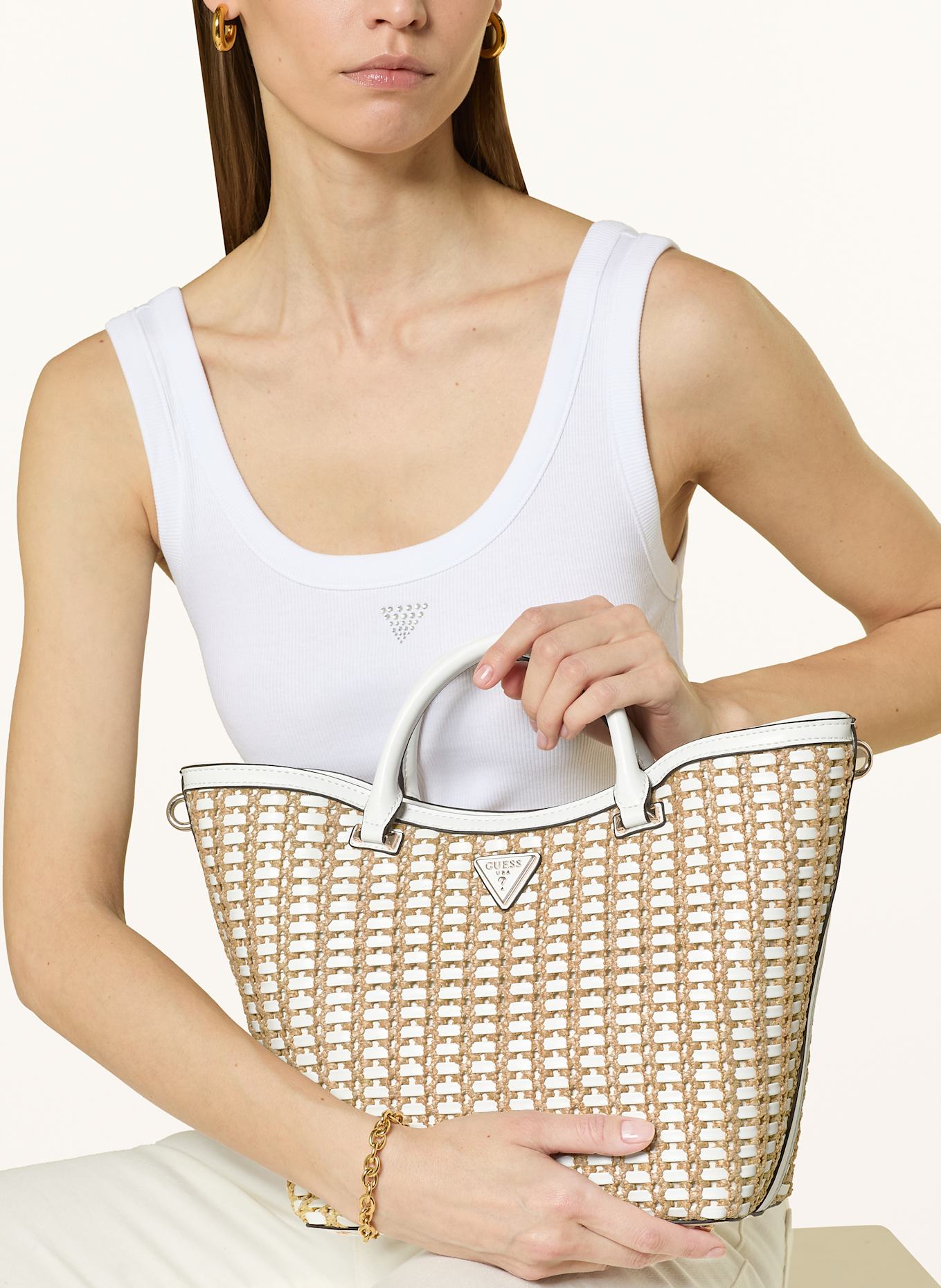 GUESS Shopper ATALIA: WEISS/ HELLBRAUN
