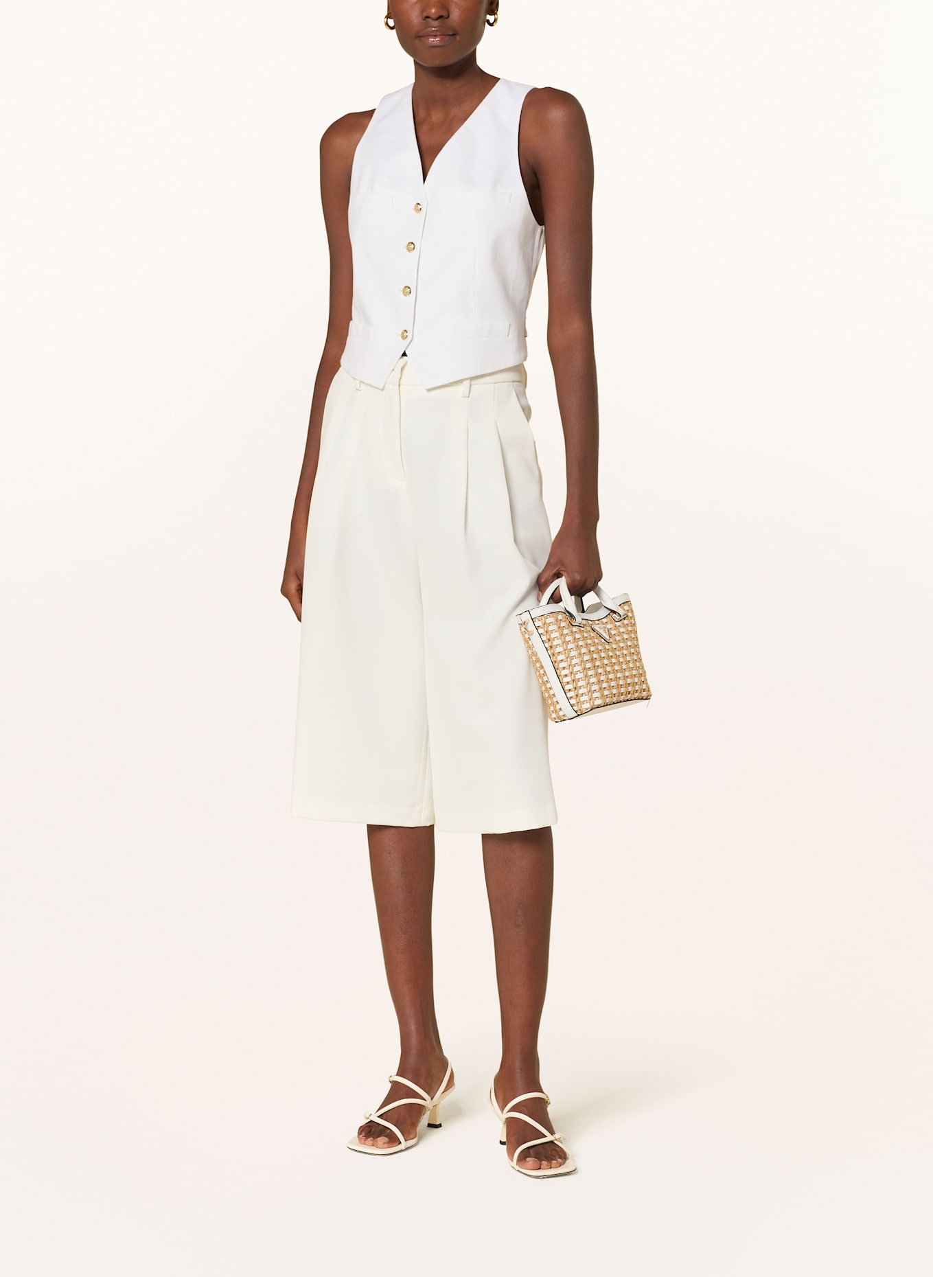 GUESS Umhängetasche ATALIA MINI: BEIGE/ WEISS
