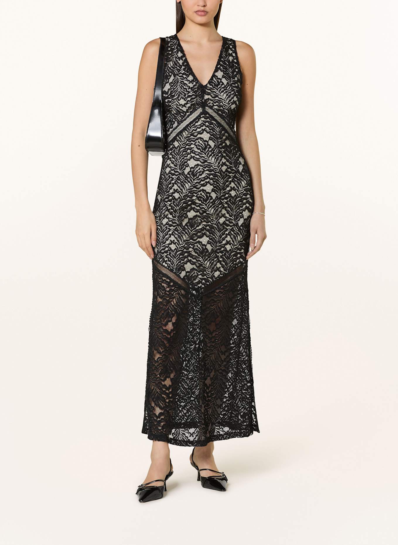 GUESS Spitzenkleid CHRISTEL mit Cut-out: SCHWARZ