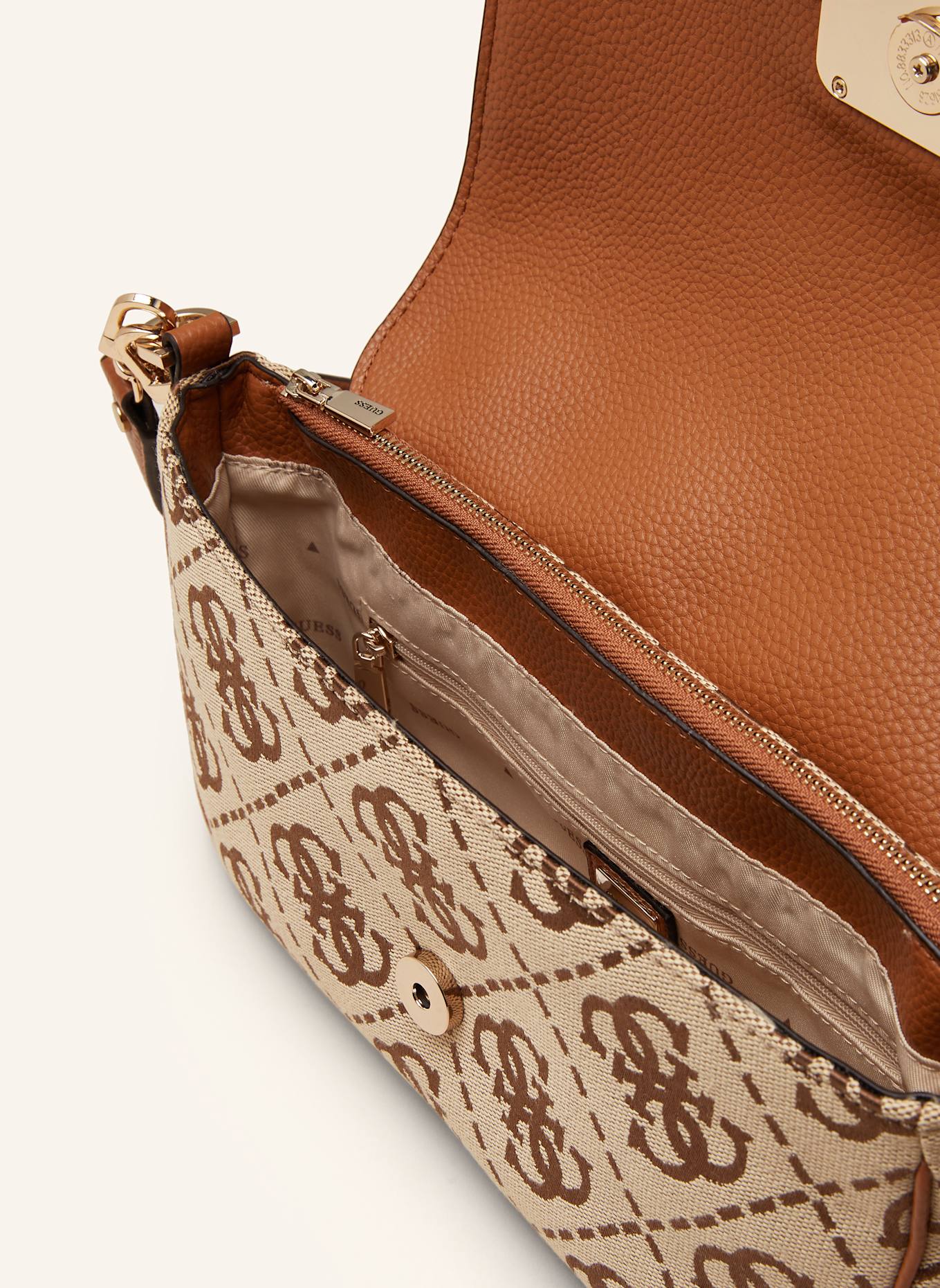 GUESS Umhängetasche CIRCE: BEIGE/ HELLBRAUN/ COGNAC