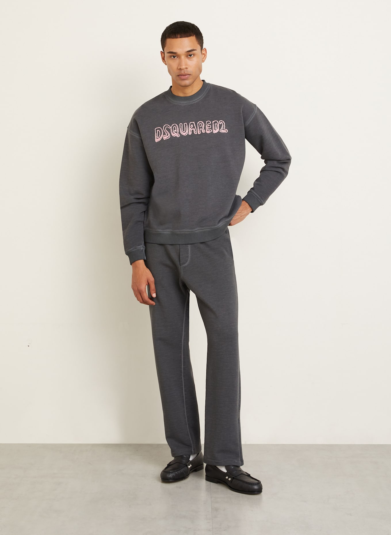 DSQUARED2 Sweatshirt RELAX FIT: DUNKELGRAU