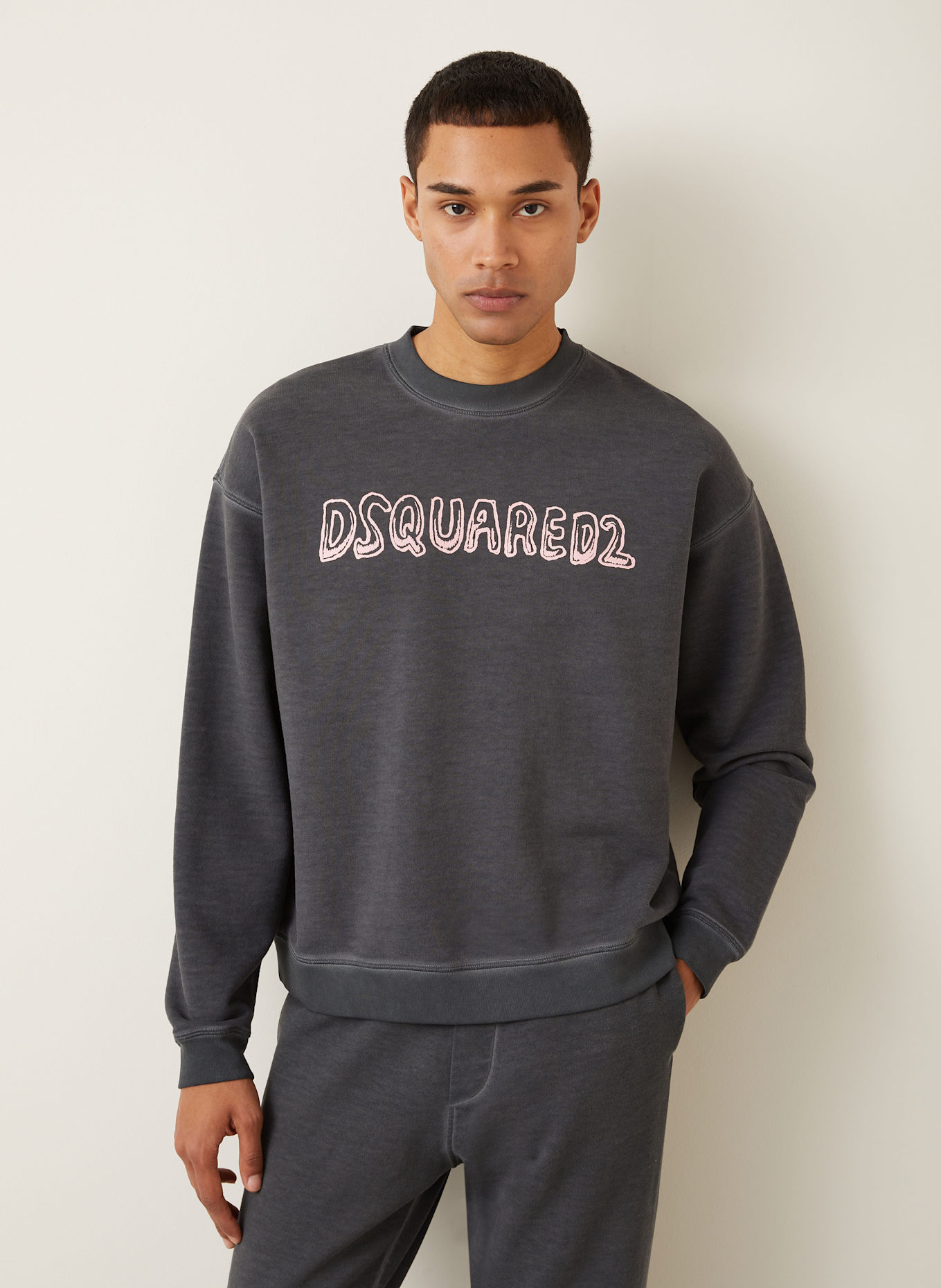 DSQUARED2 Sweatshirt RELAX FIT: DUNKELGRAU
