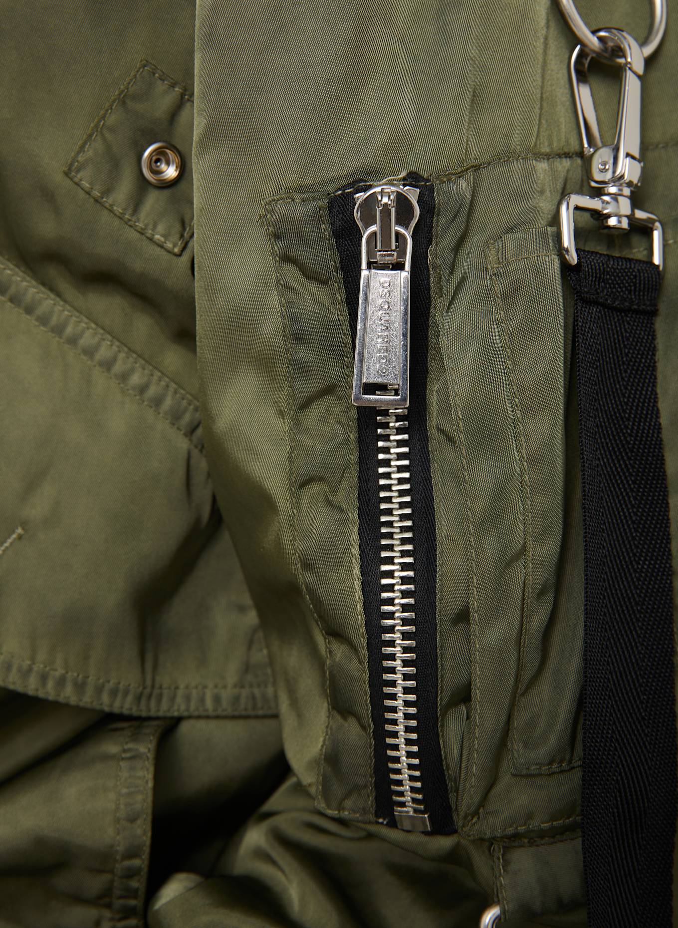 DSQUARED2 Blouson: GRÜN/ SCHWARZ