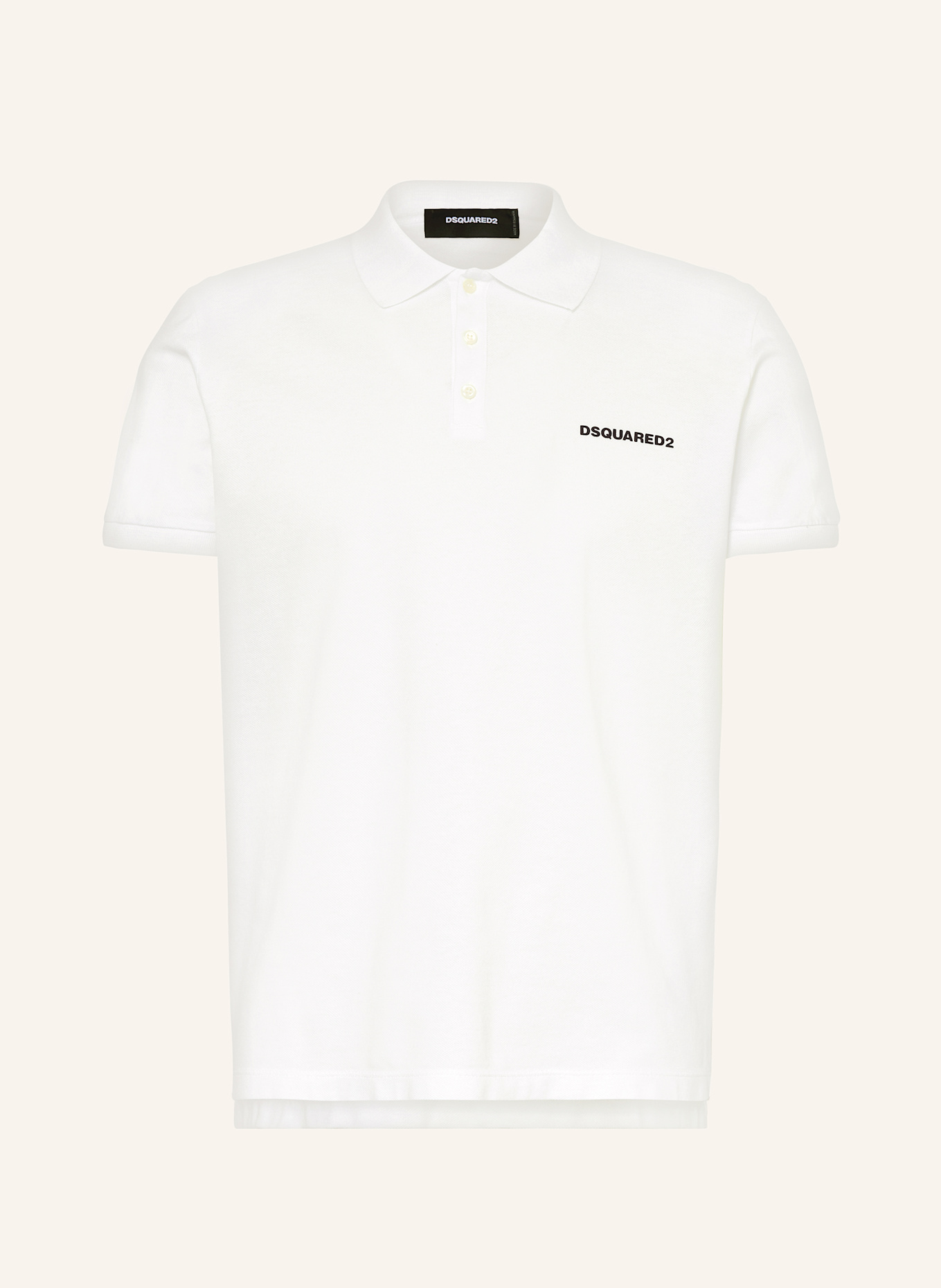 DSQUARED2 Polokošile z piké: BÍLÁ/ ČERNÁ