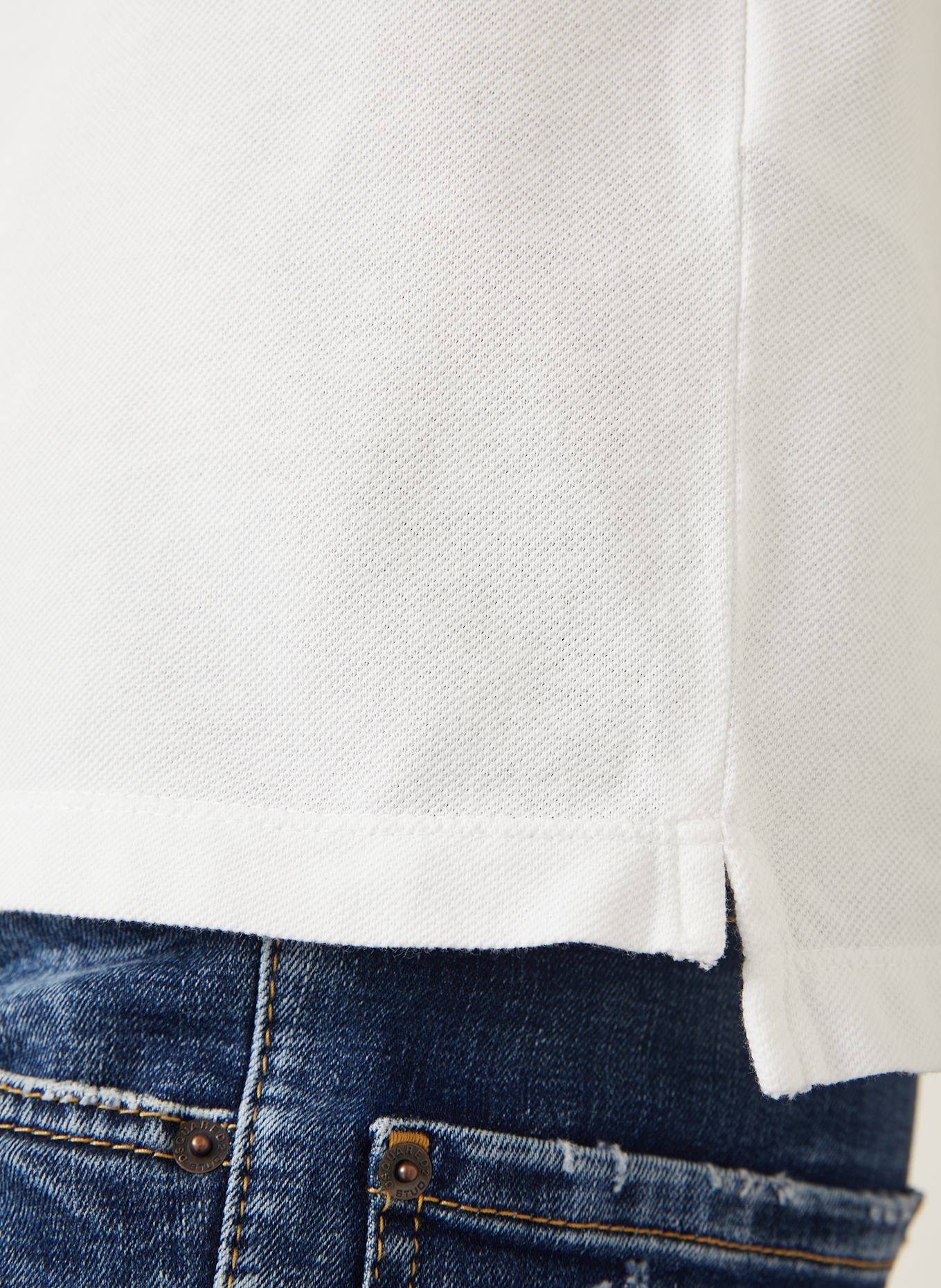 DSQUARED2 Polokošile z piké: BÍLÁ/ ČERNÁ