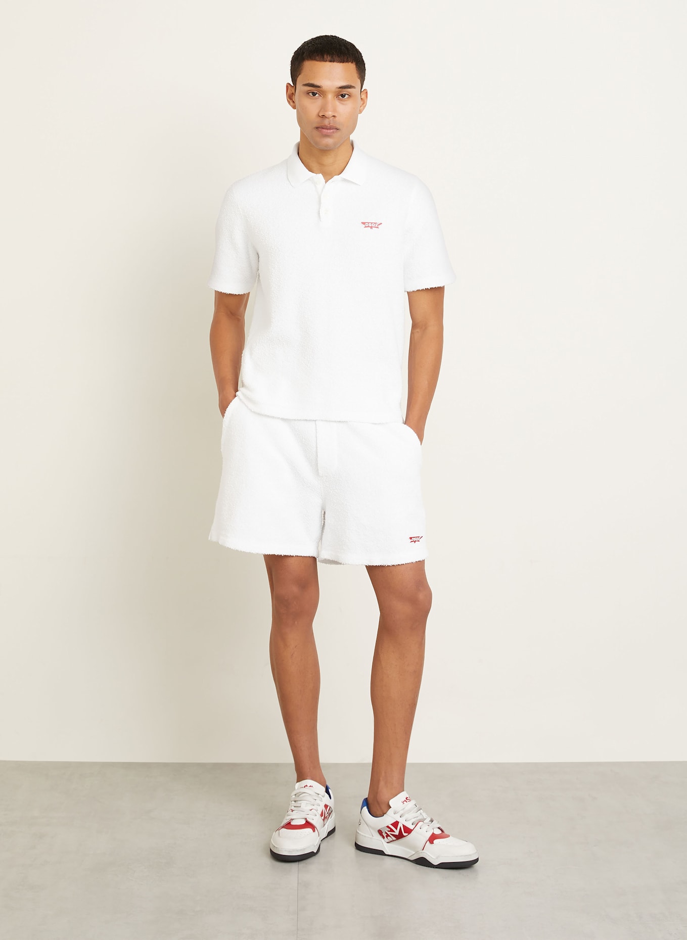 DSQUARED2 Sweatshorts aus Frottee: WEISS