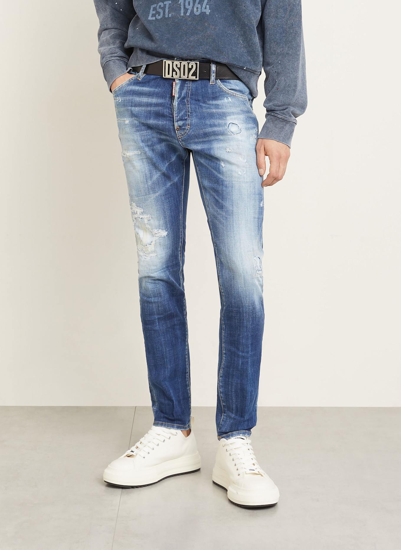 DSQUARED2 Džíny Extra Slim Fit: 470 NAVY BLUE