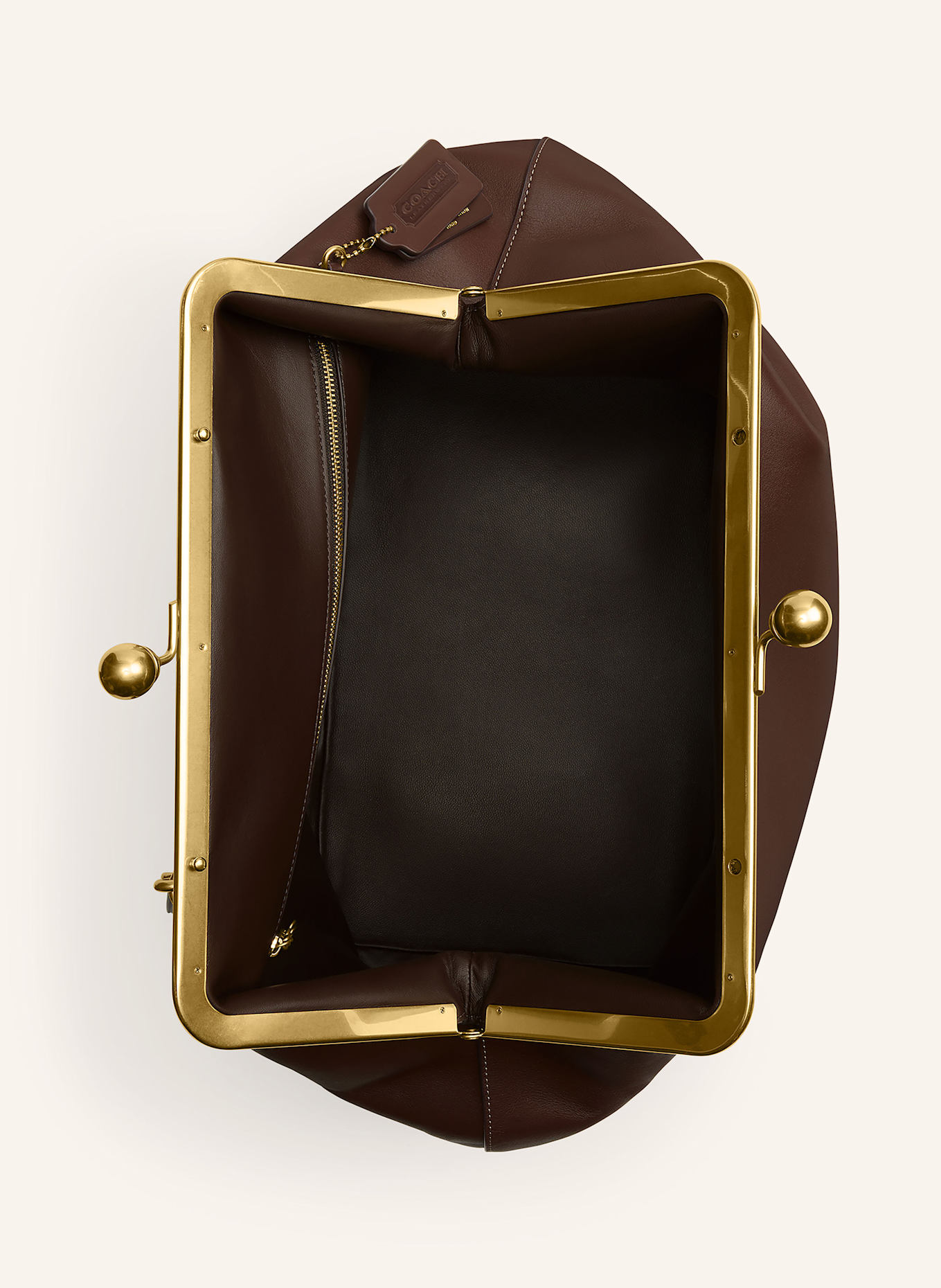 COACH Handtasche KISSLOCK FRAME LARGE: BRAUN