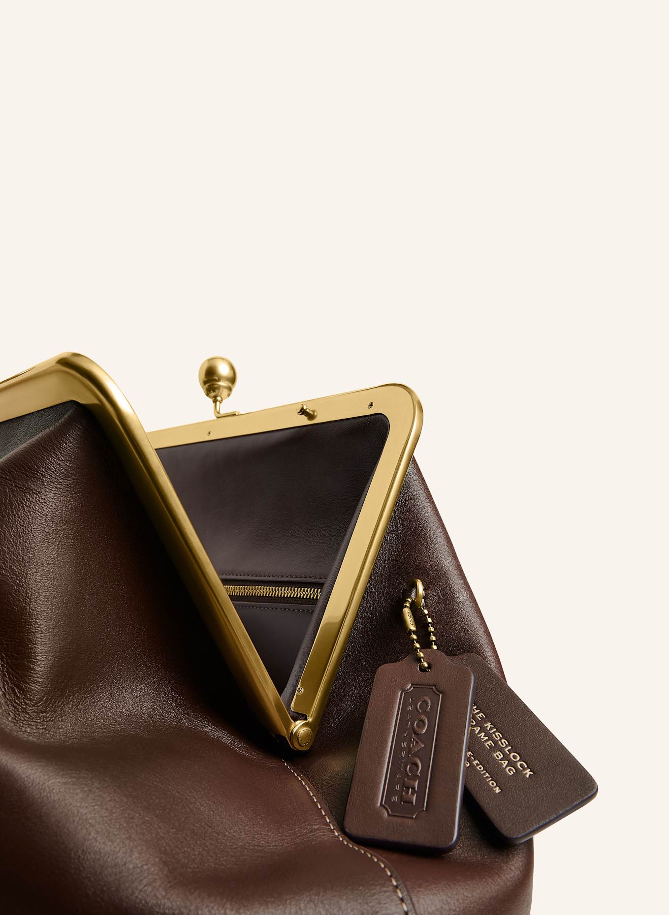 COACH Handtasche KISSLOCK FRAME LARGE: BRAUN